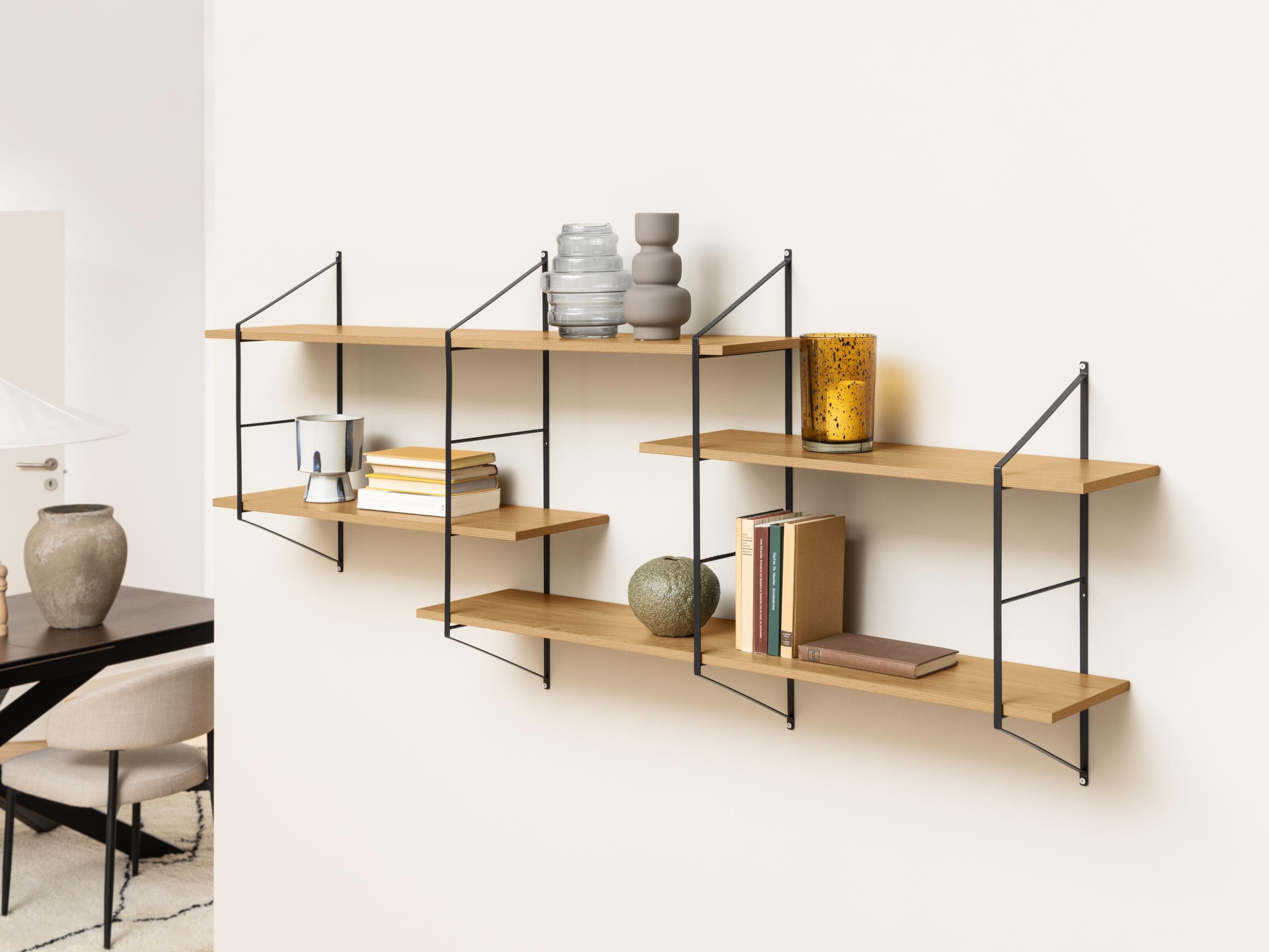 Raft de perete Norsica 447 (Maro deschis + Negru)