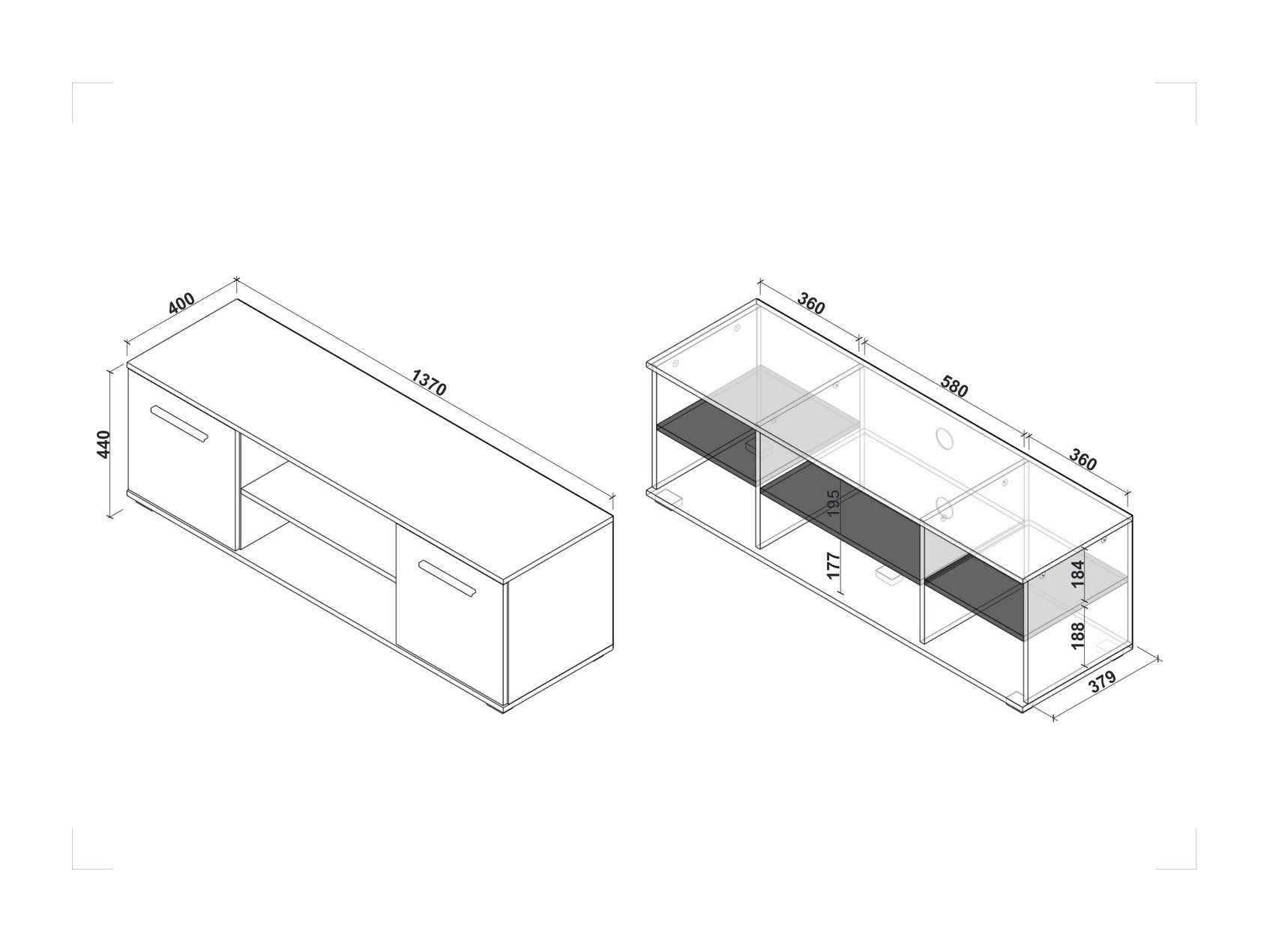 Comodă TV Cirveso 109 (Stejar Sonoma)