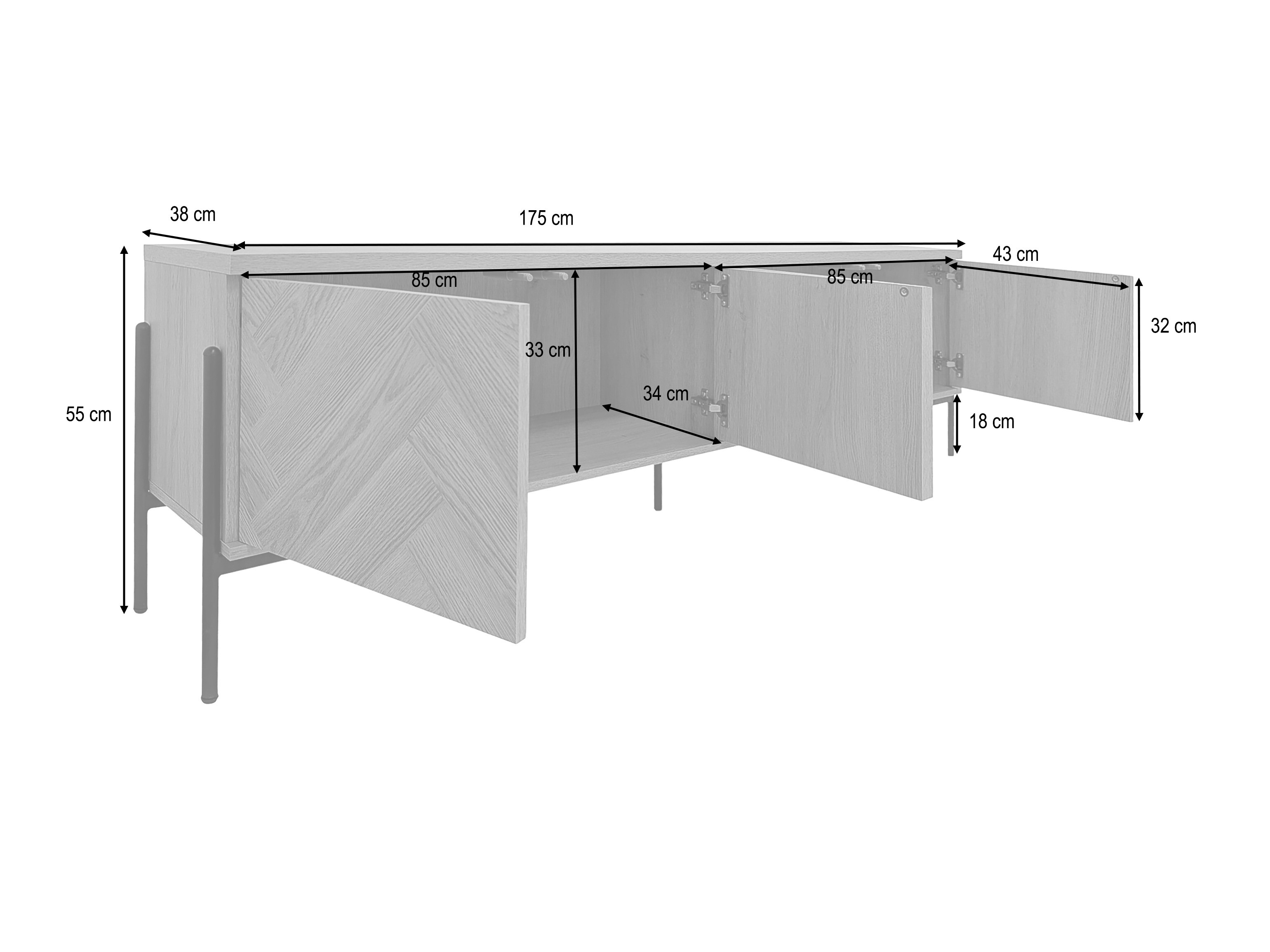 Comodă TV Denton 1525 (Stejar)