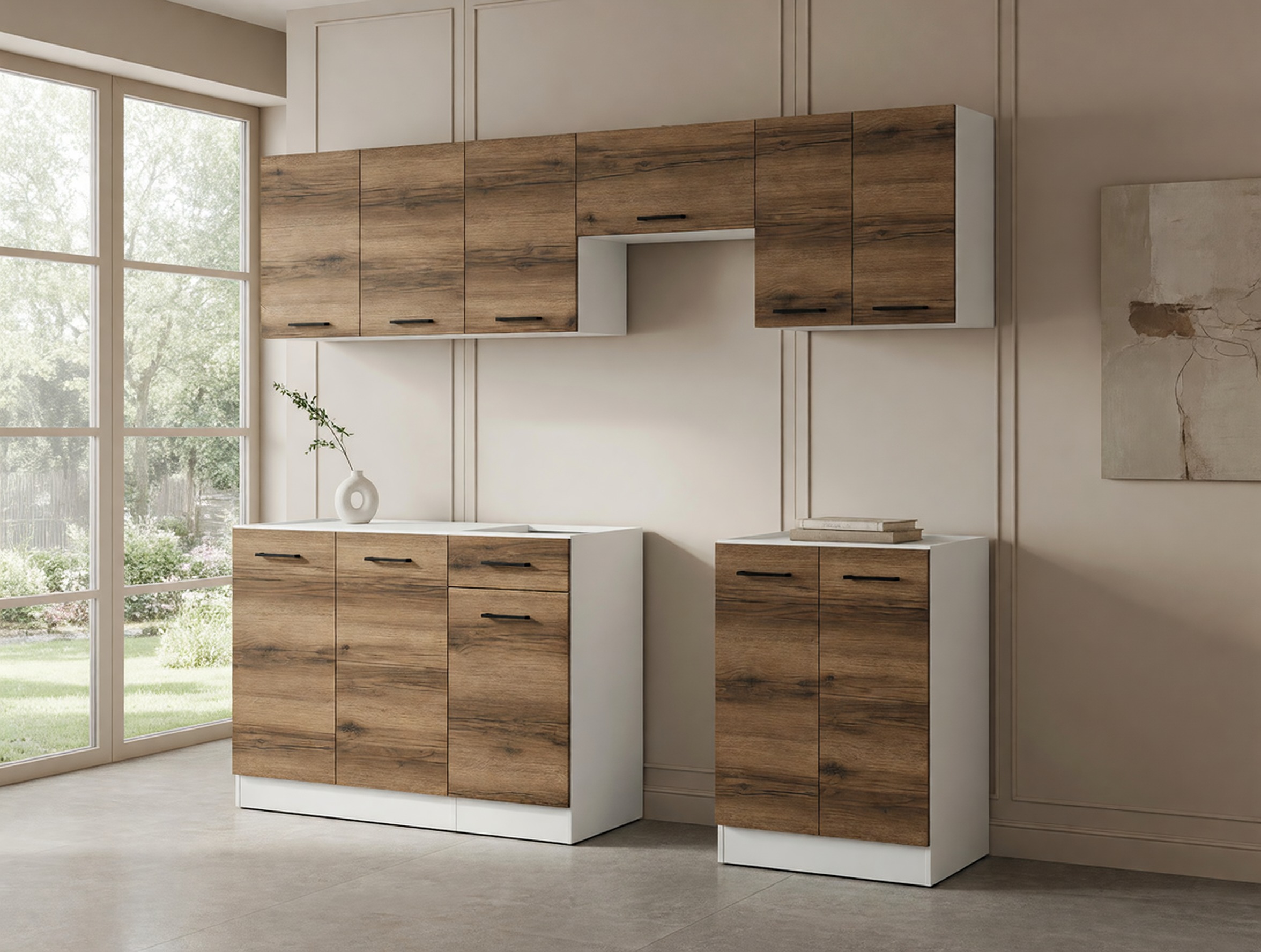 Set de bucătărie Boston 498 (Stejar Delano închis)