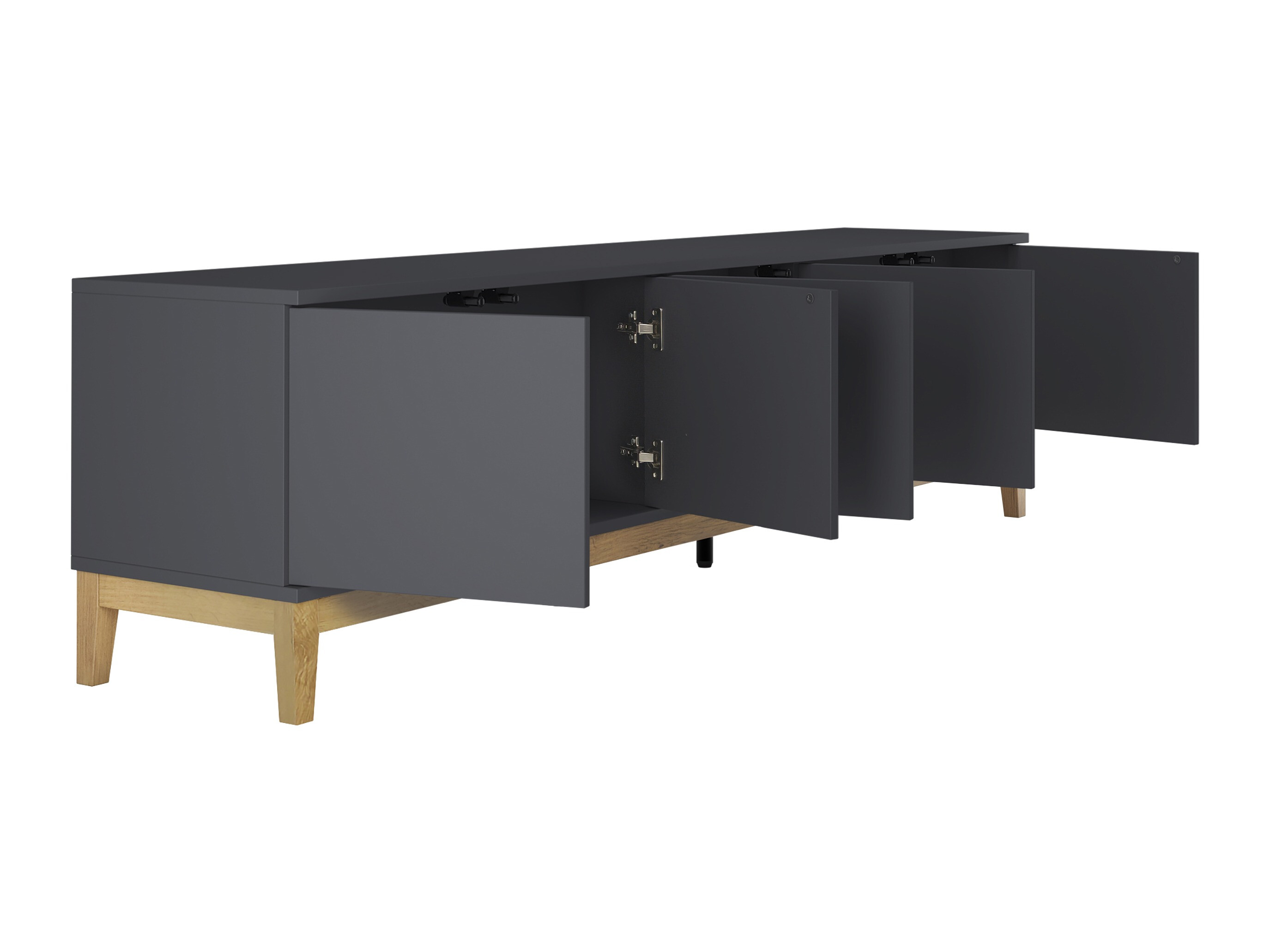 Comodă TV Felmelo 100 (Gri + Stejar Wotan)