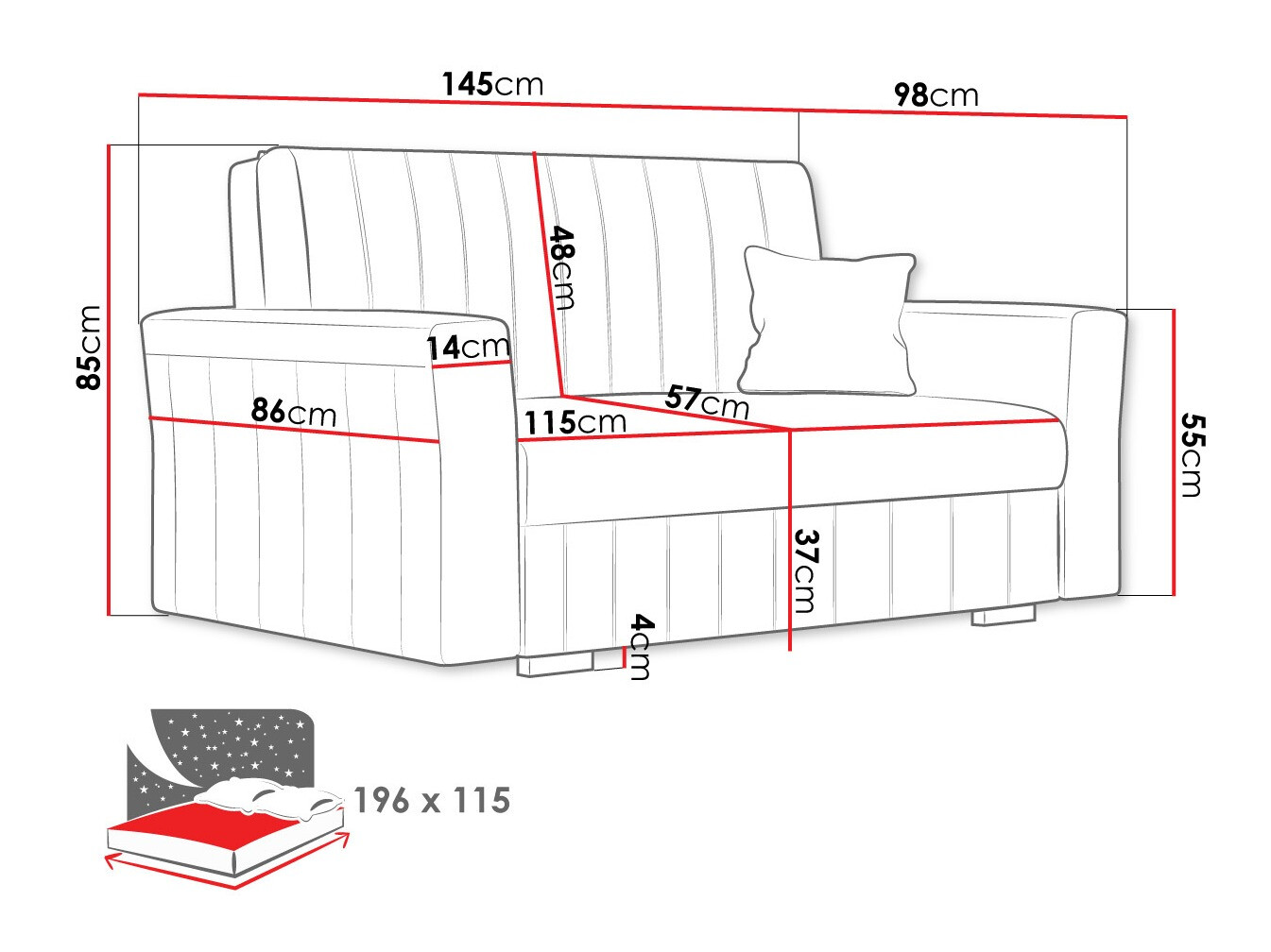 Canapea extensibilă SR11349 cu ambalaj deteriorat