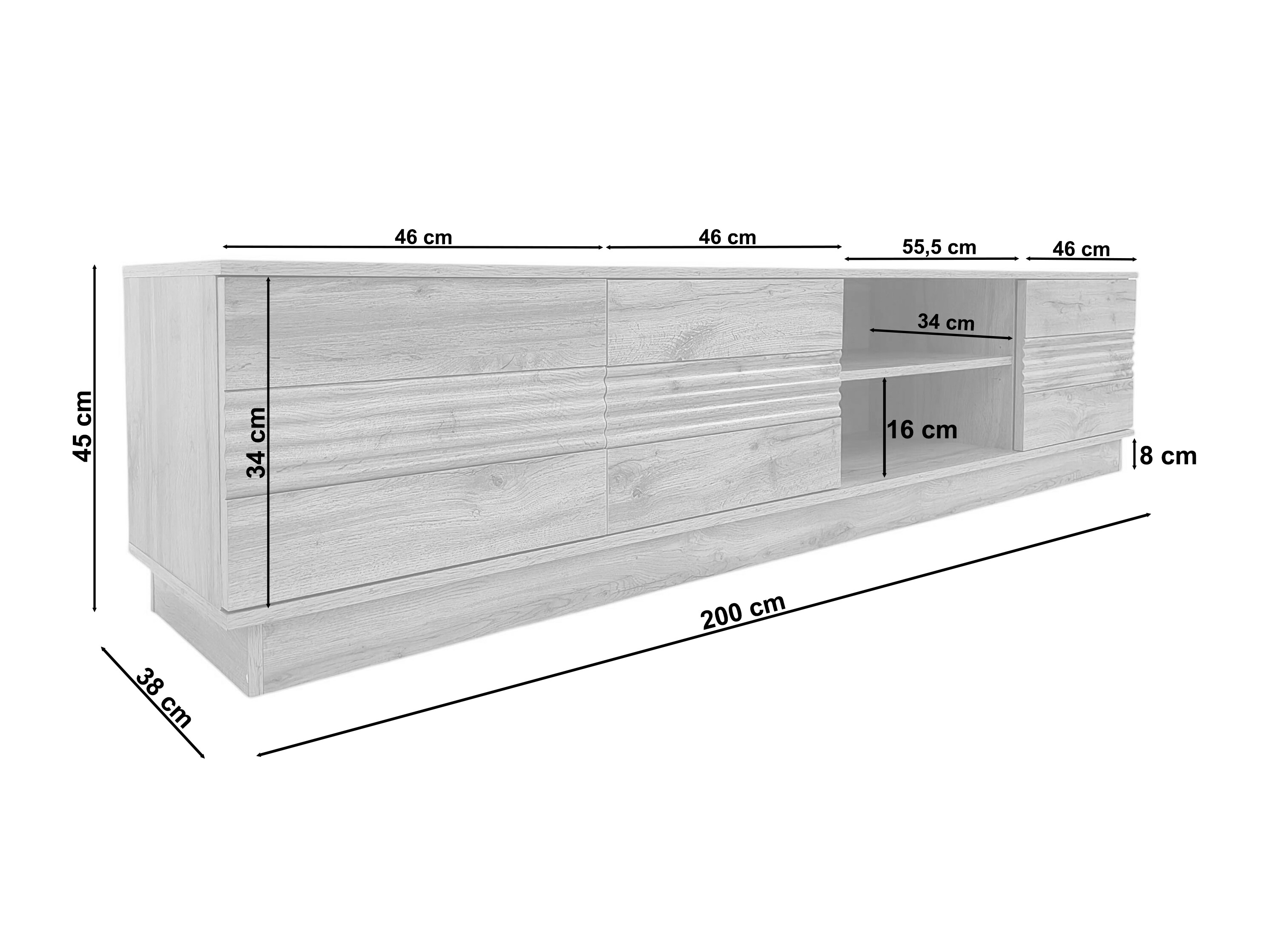 Comodă TV Denton 1526 (Alb)