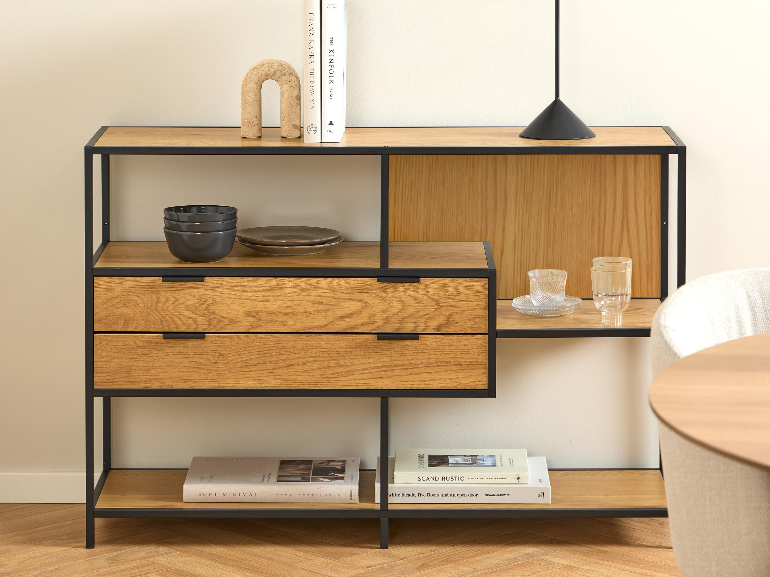 Raft Norsica Sevferi 183 (Negru + Stejar natur)