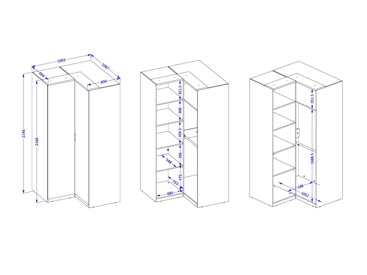 Dulap de colț Nolcala 107 (Stejar + Bej)