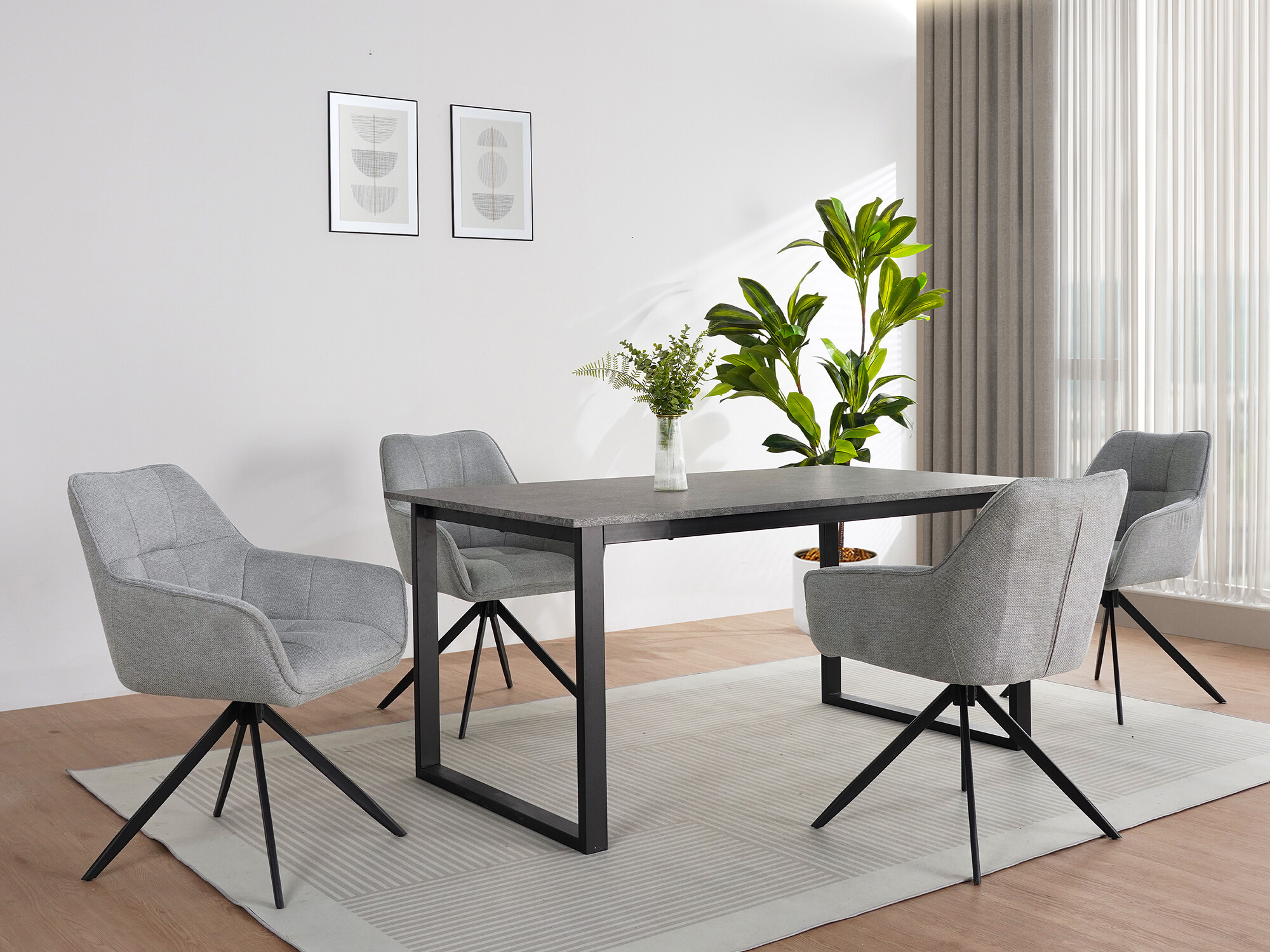 Masă Denton 1538 (Negru + Beton)