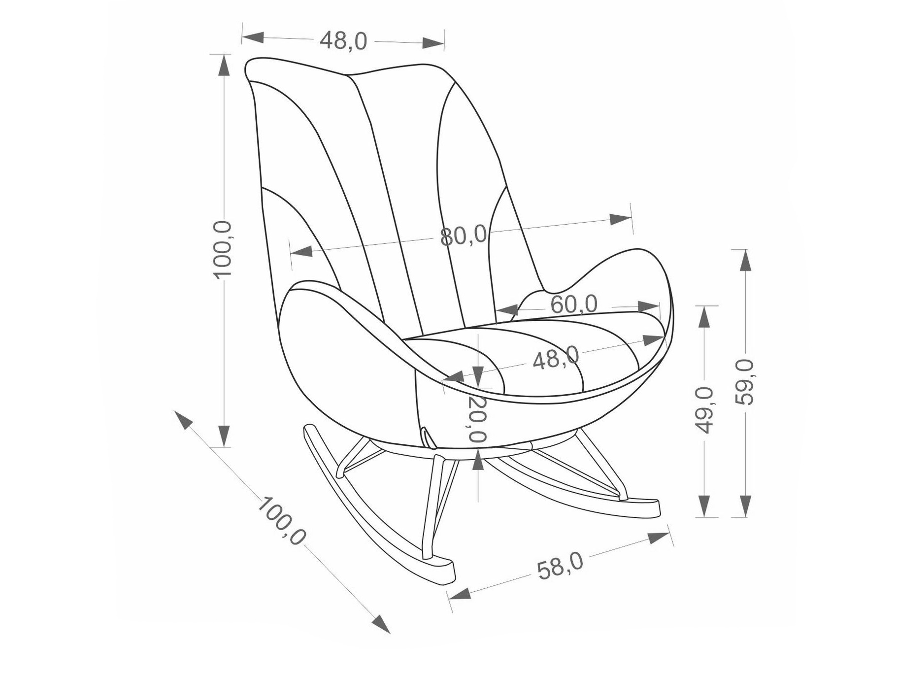 Scaun balansoar Houston 2099 (Gri)