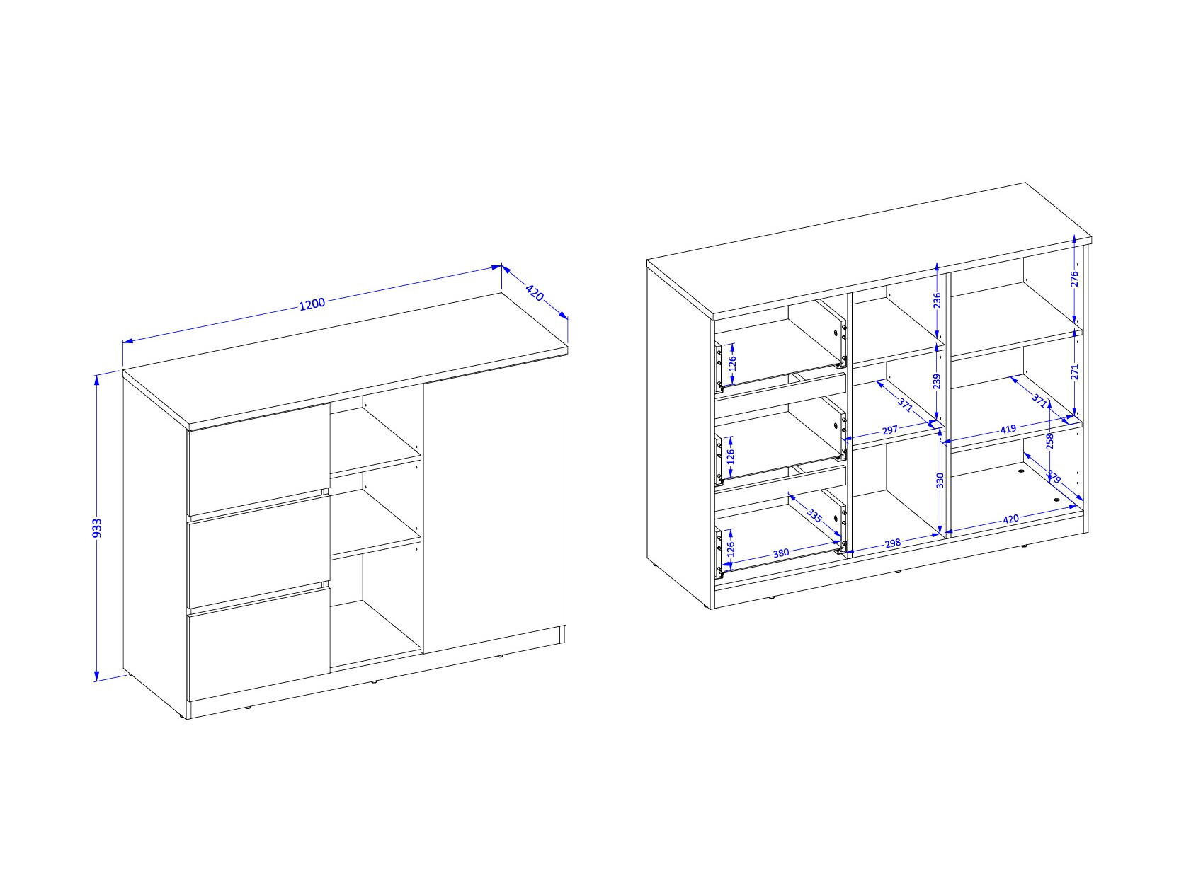 Comodă Nolcala 109 (Stejar + Bej)