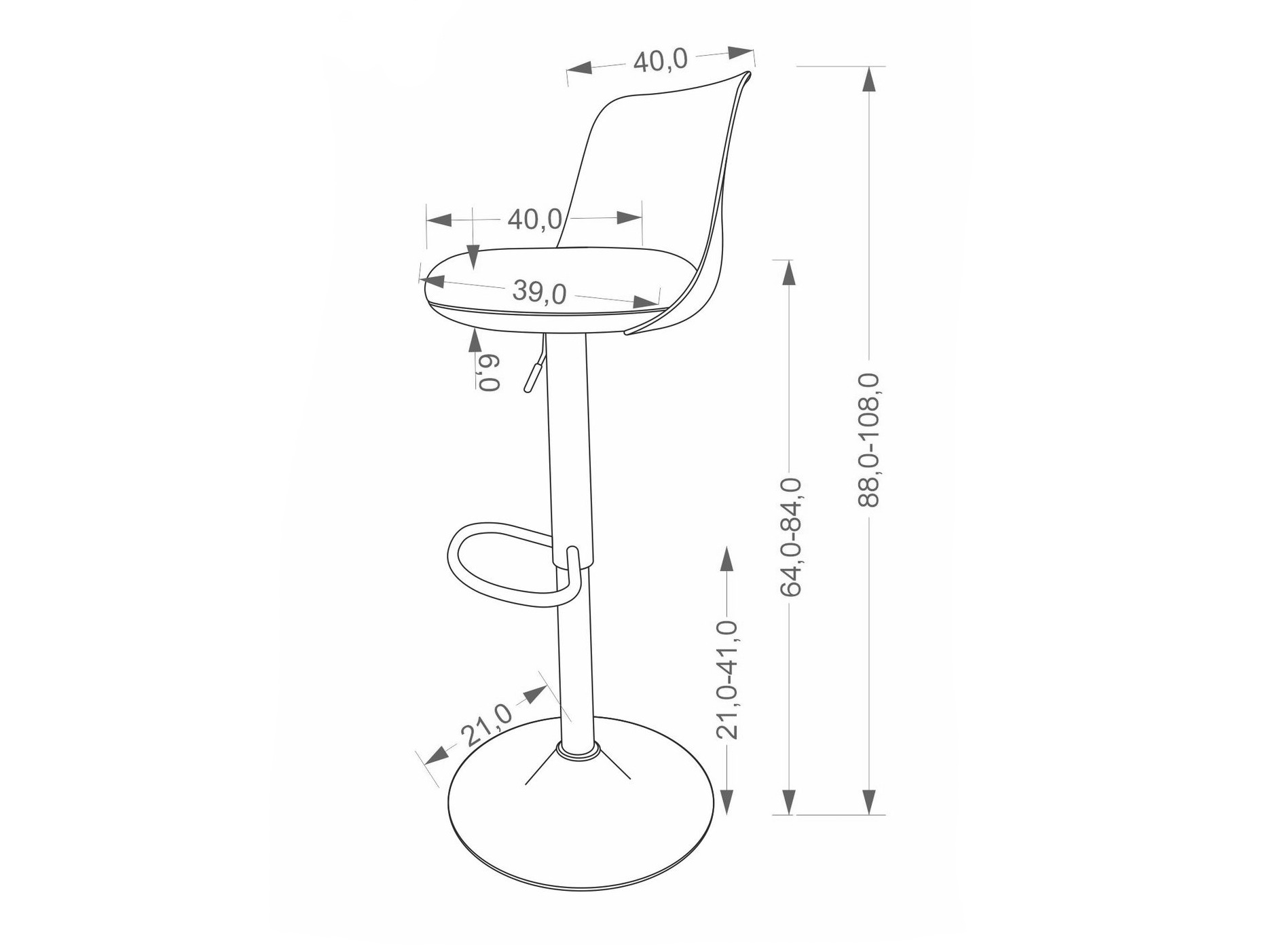 Scaun bar Houston 2104 (Gri + Negru)