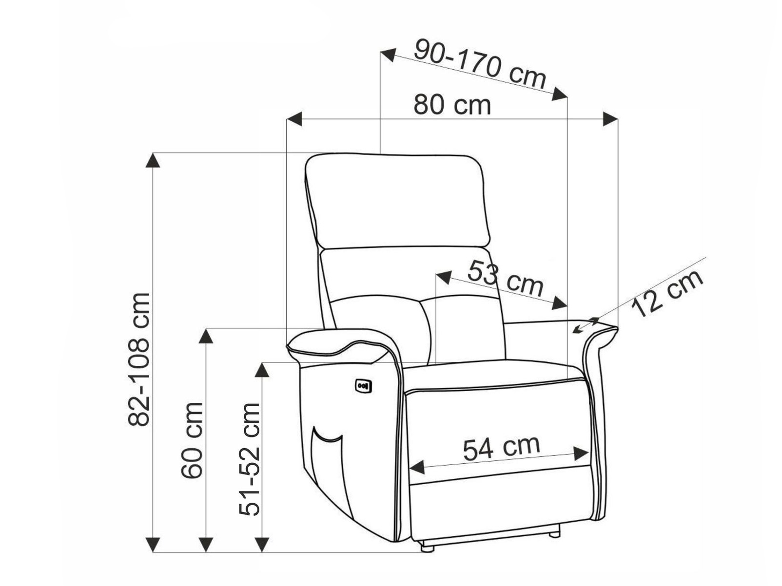 Fotoliu recliner Houston 1979 (Negru)