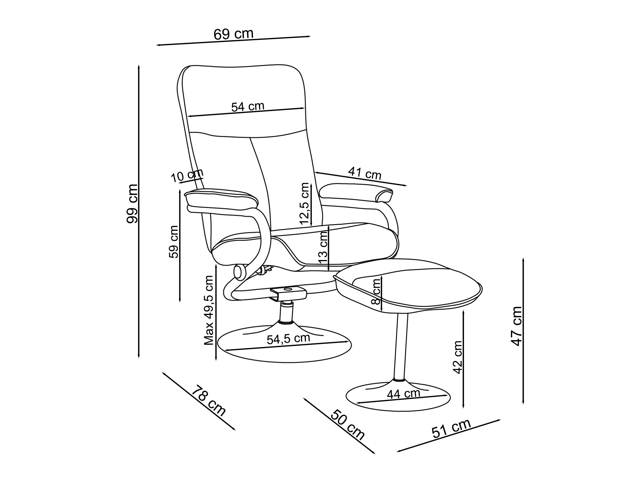 Fotoliu recliner Denton 1540 (Gri)