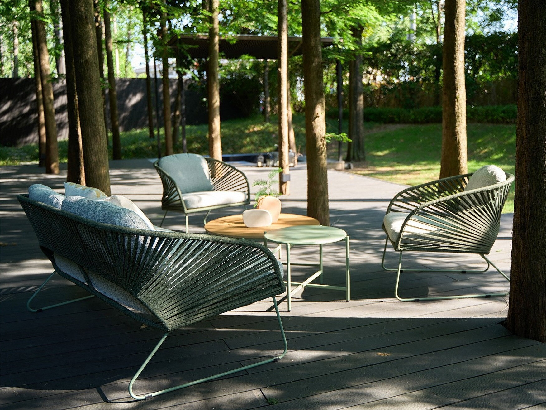 Set mobilier de exterior Brea 298 (Gri + Verde)