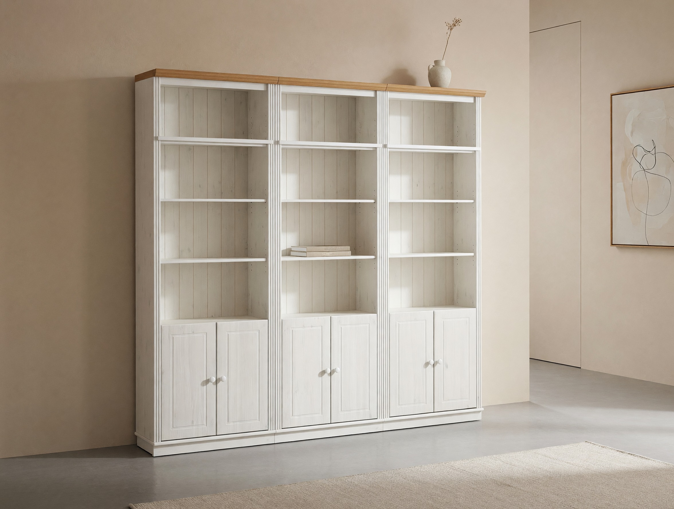 Set de rafturi Saltoro 117 (Alb + Stejar Honey)