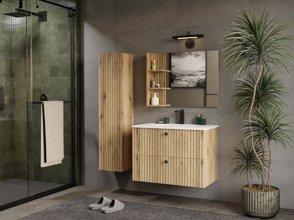 Cabinet atârnat pentru baie Mandeville 315 (Stejar)