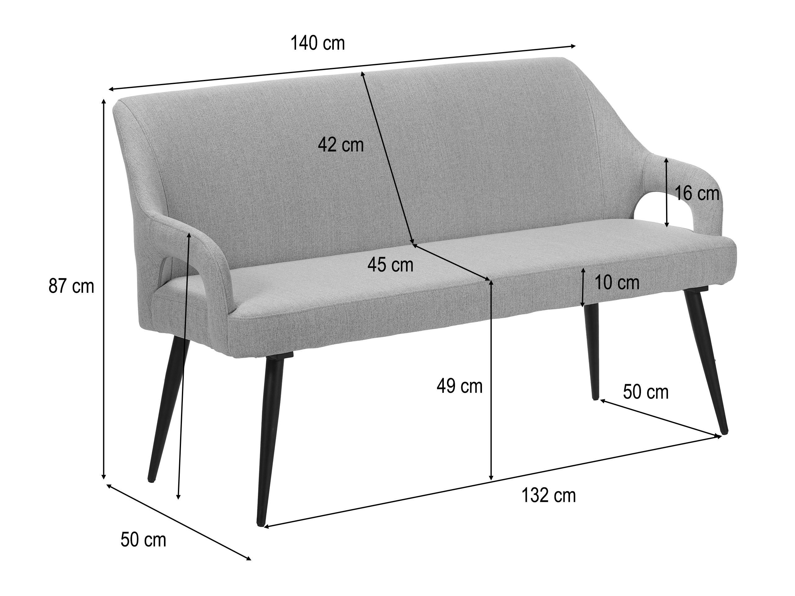 Bancă tapițată Denton 1556