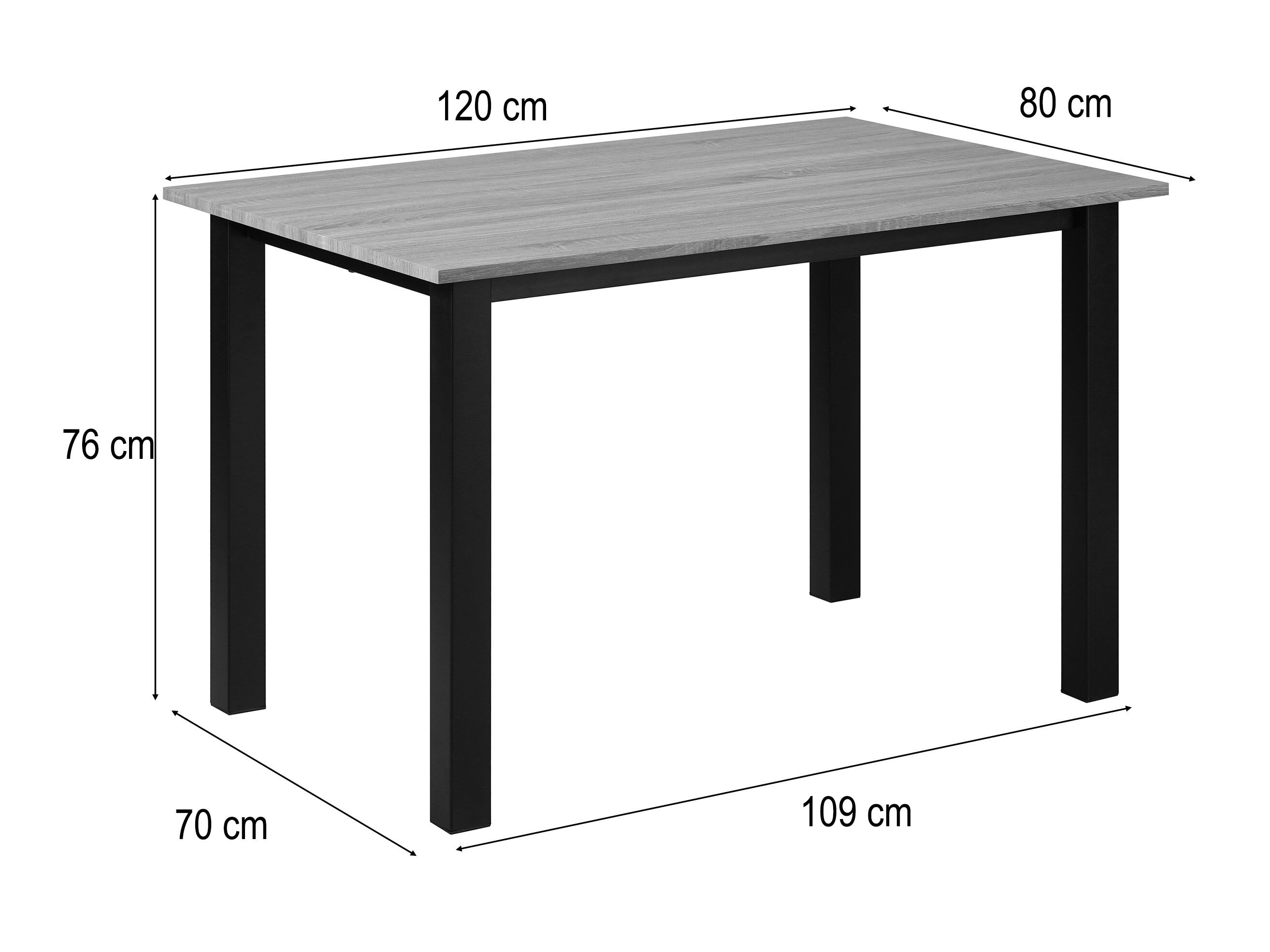 Masă Denton 1548 (Negru + Stejar)
