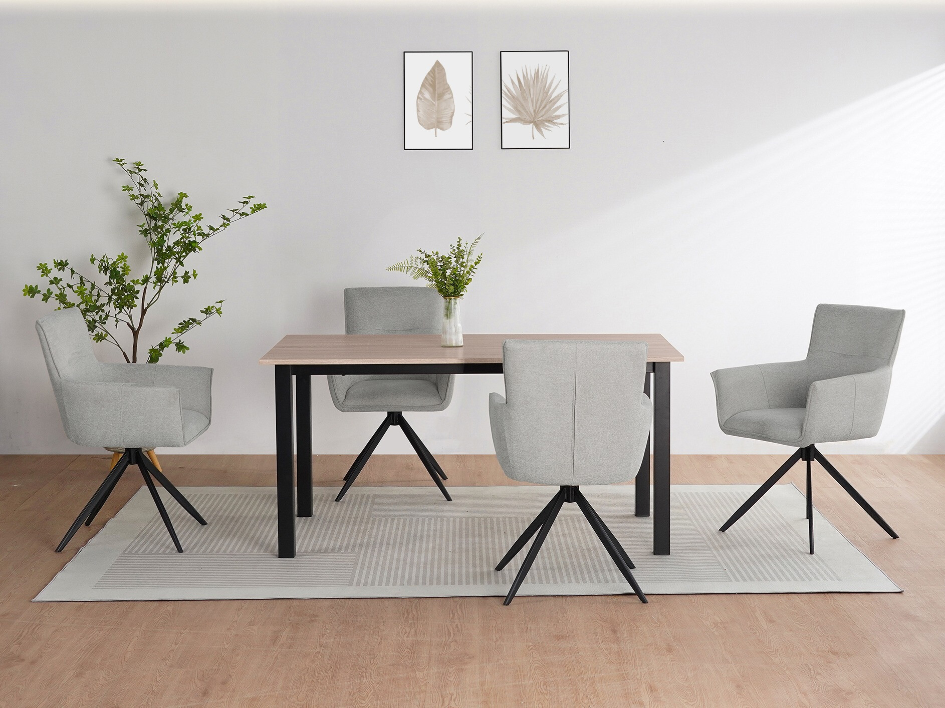 Masă Denton 1549 (Negru + Stejar)