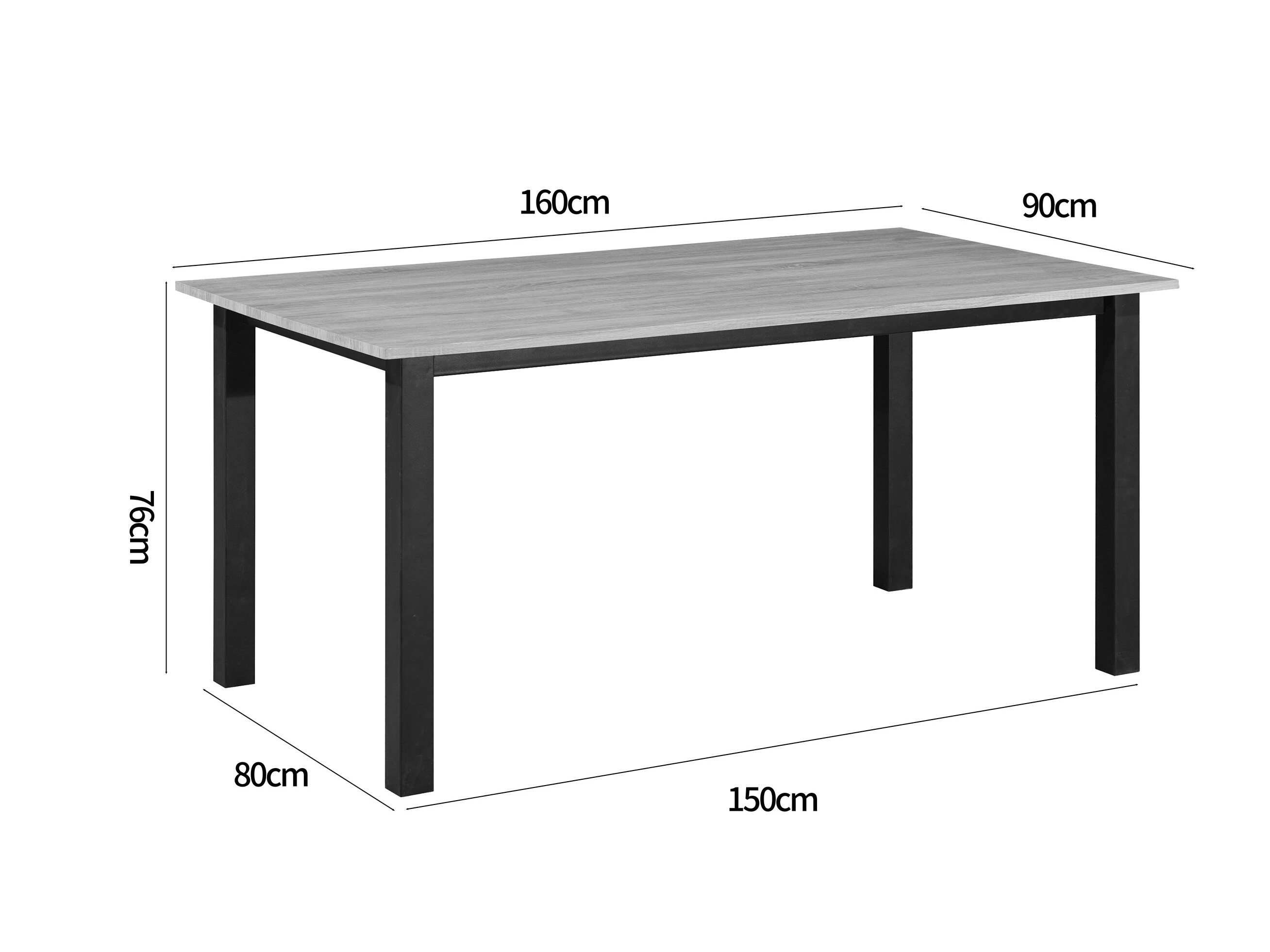 Masă Denton 1549 (Negru + Stejar)