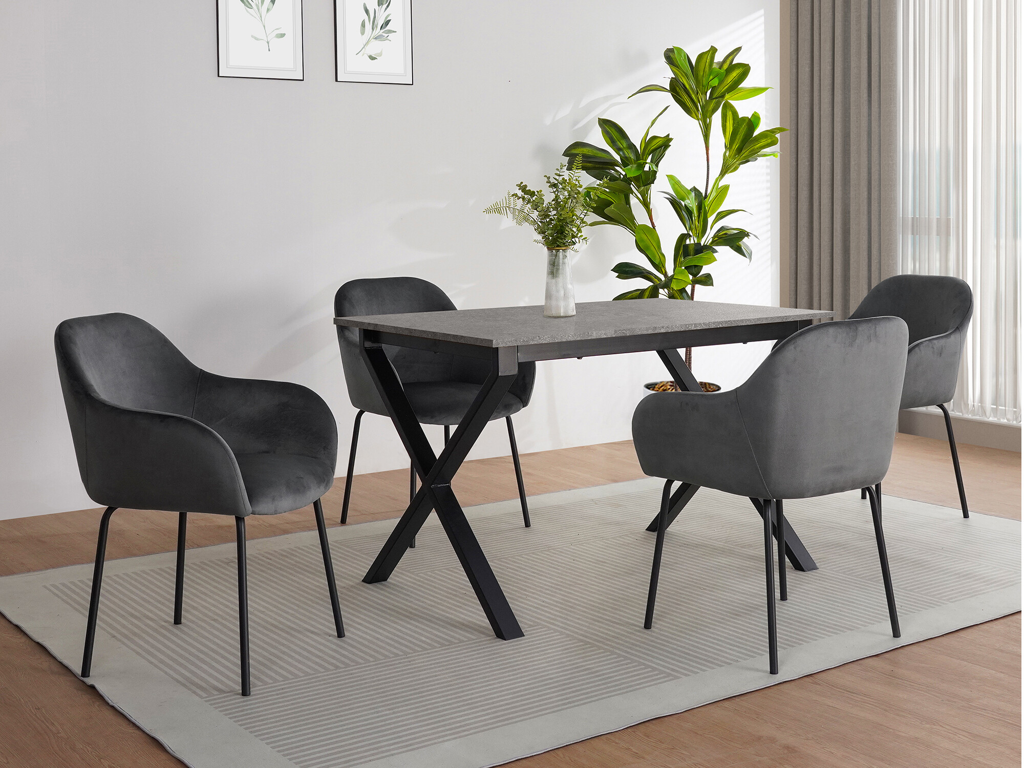 Masă Denton 1554 (Negru + Beton)