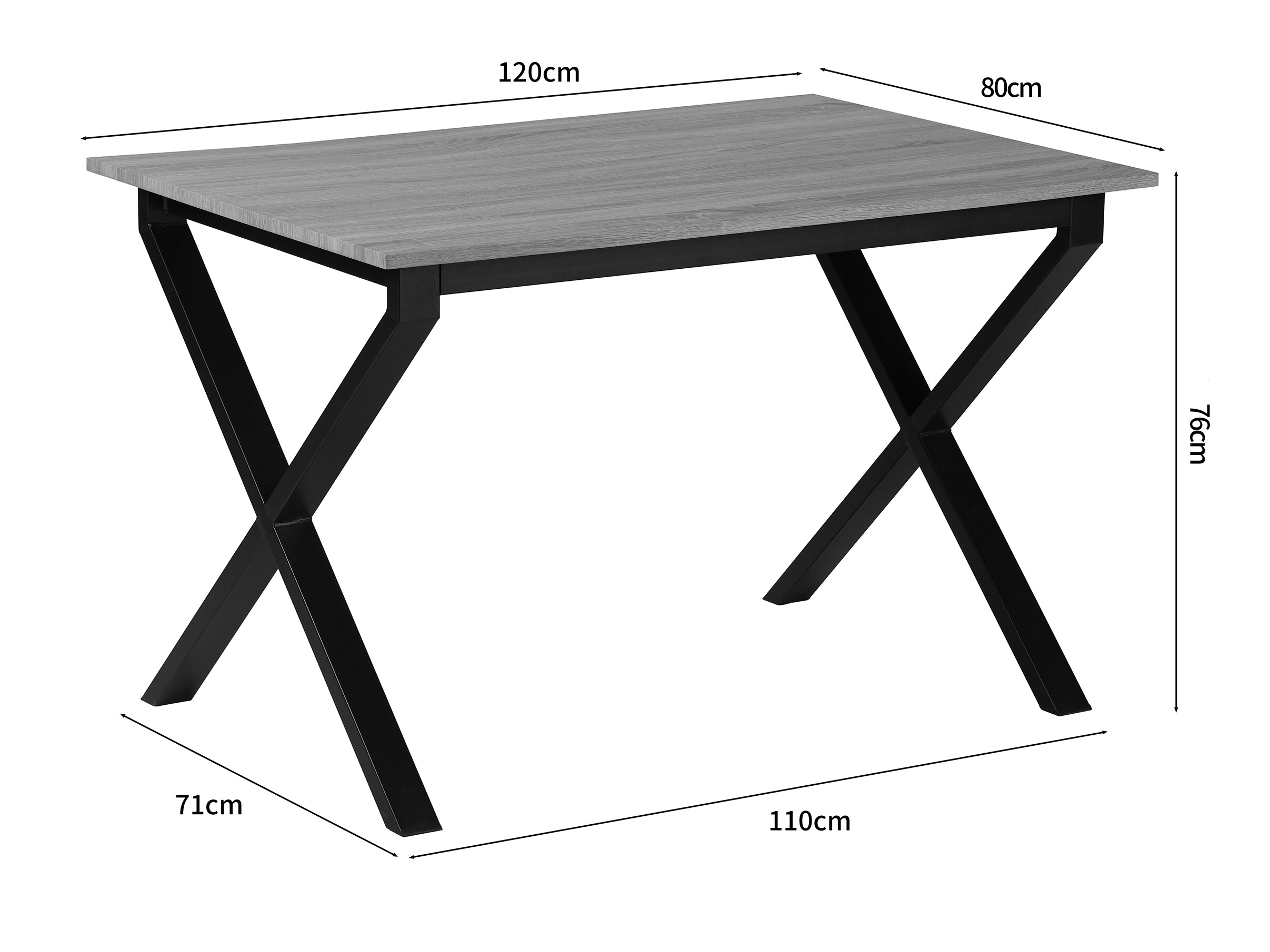 Masă Denton 1554 (Negru + Stejar)