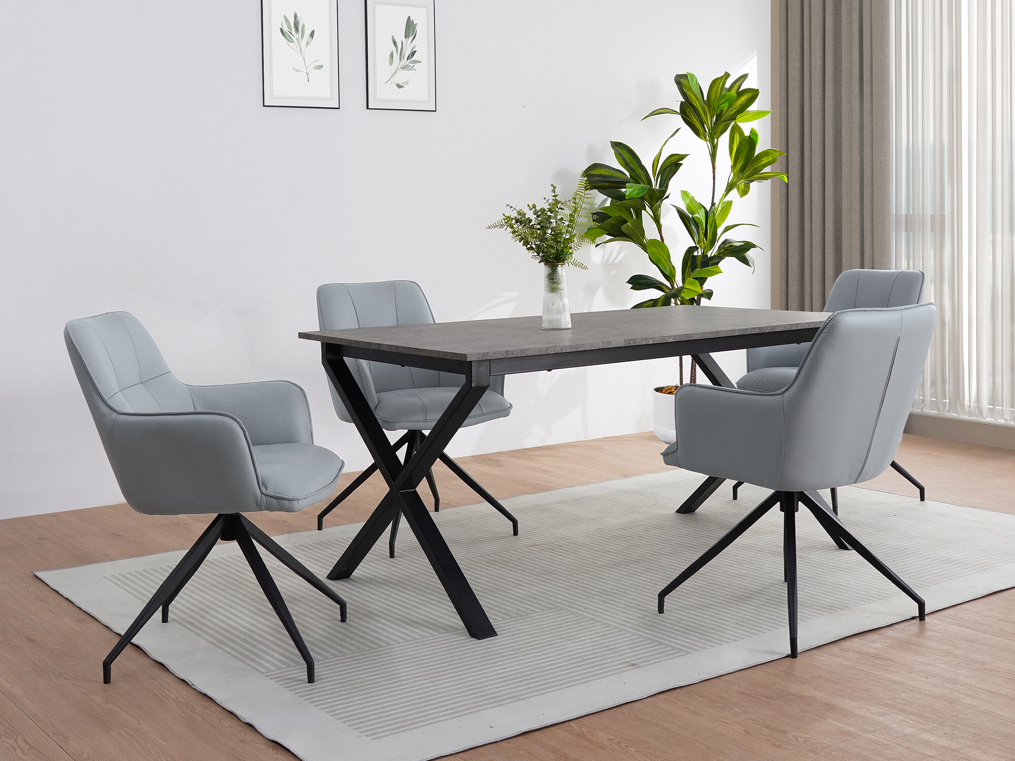 Masă Denton 1555 (Negru + Beton)