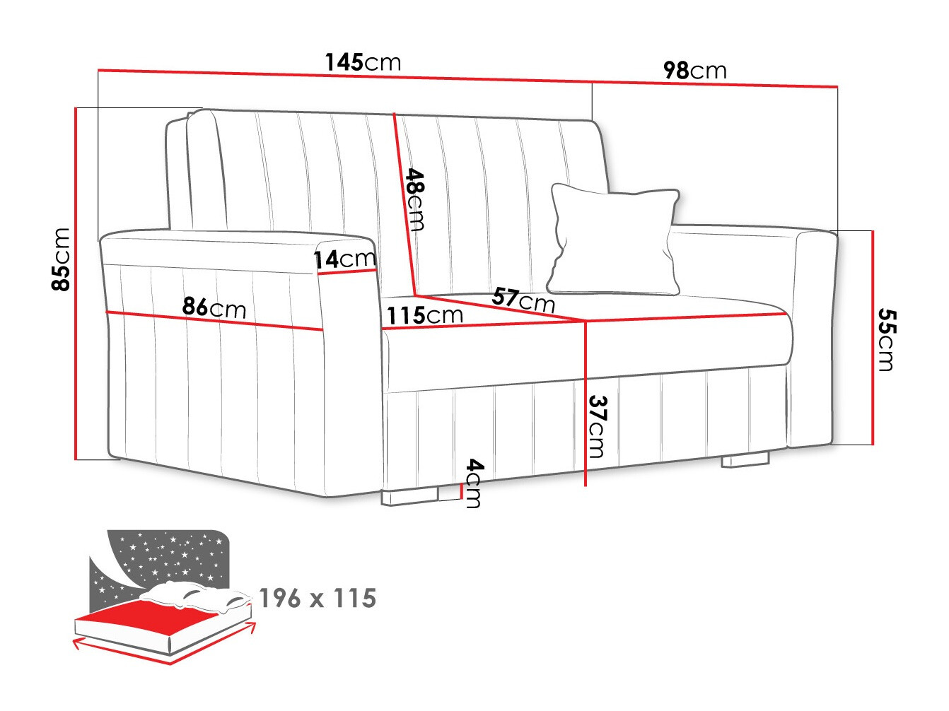 Canapea extensibilă SR11374 cu ambalaj deteriorat