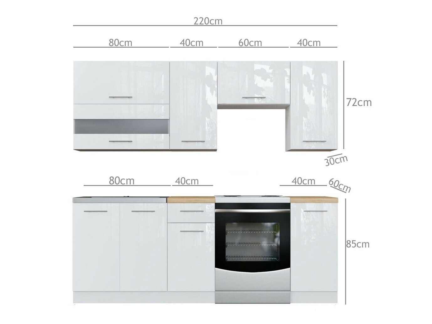Set de bucătărie modular Tiffa Grey 104