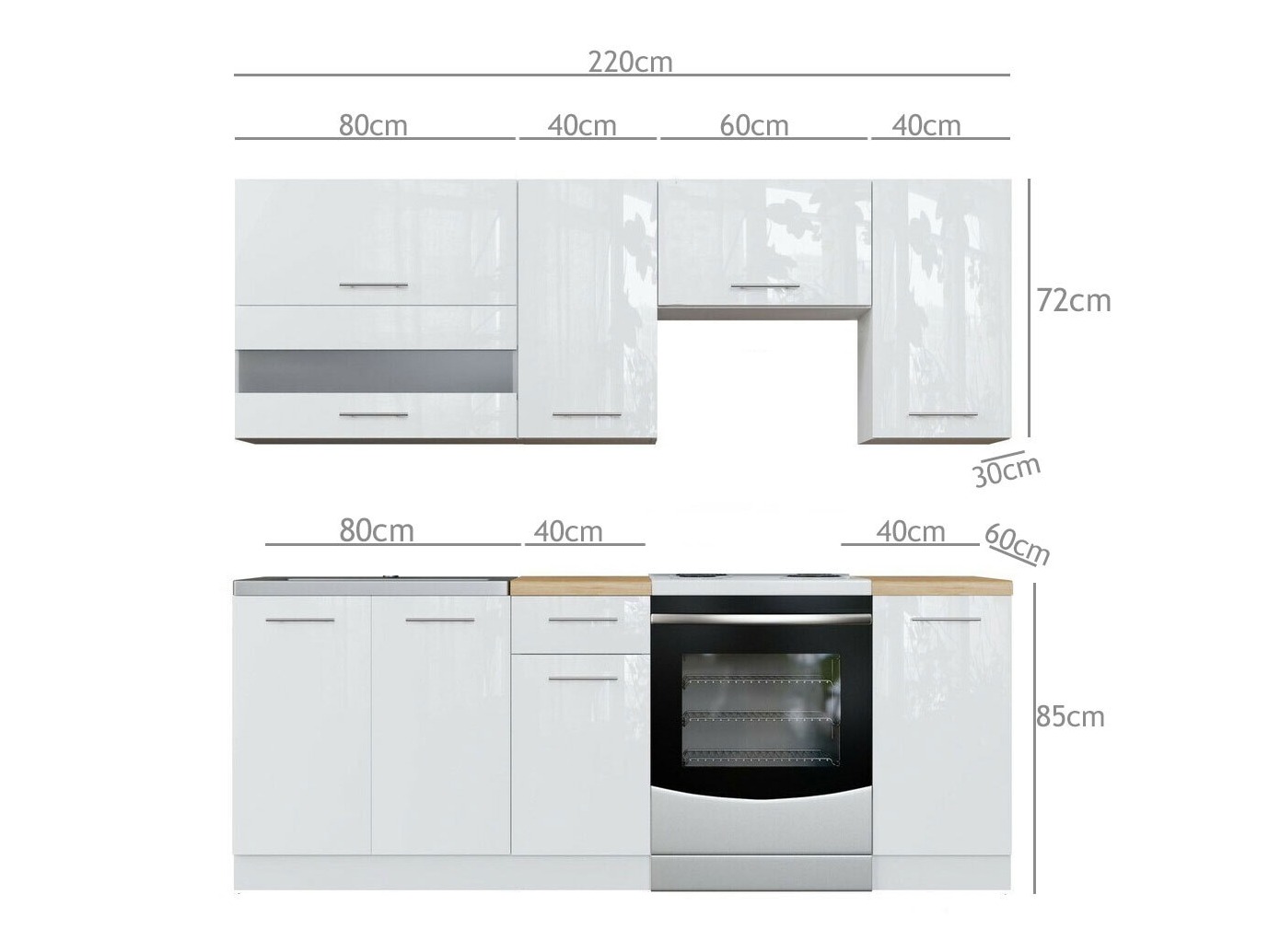 Set de bucătărie modular Tiffa White 117