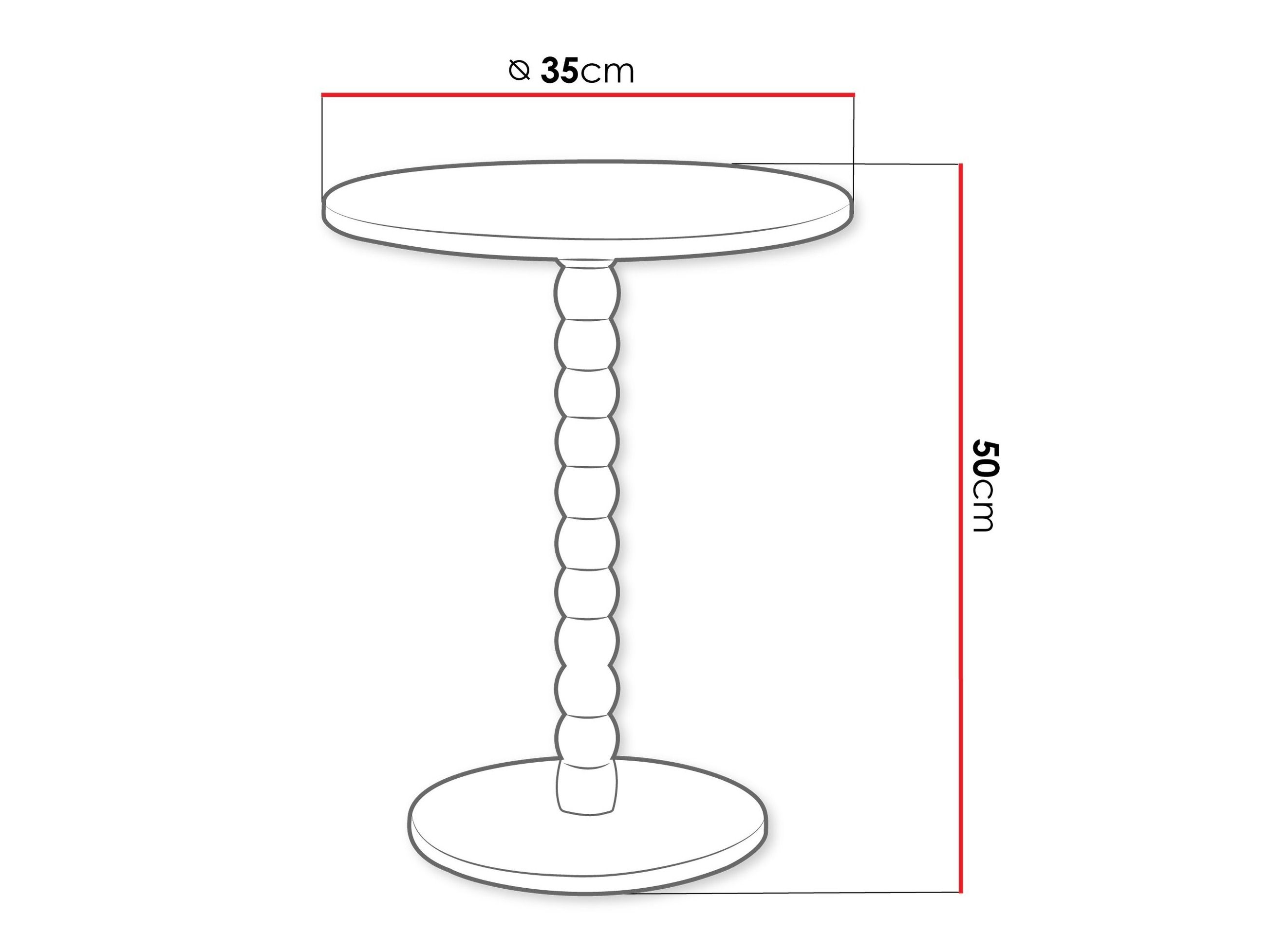 Măsuță laterală Ludus (Alb)