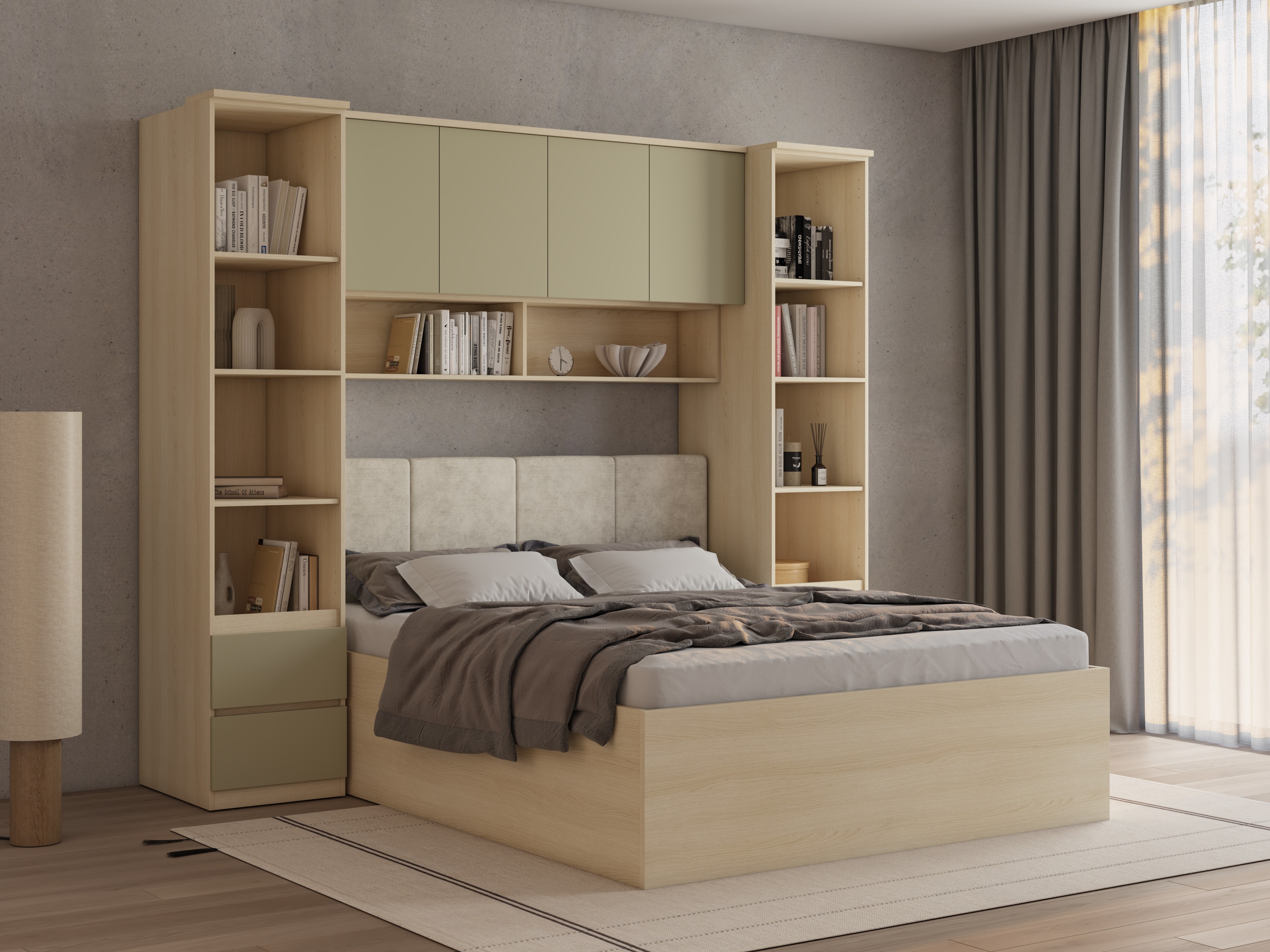 Set dormitor Nolcala 124 (Stejar + Eucalipt)