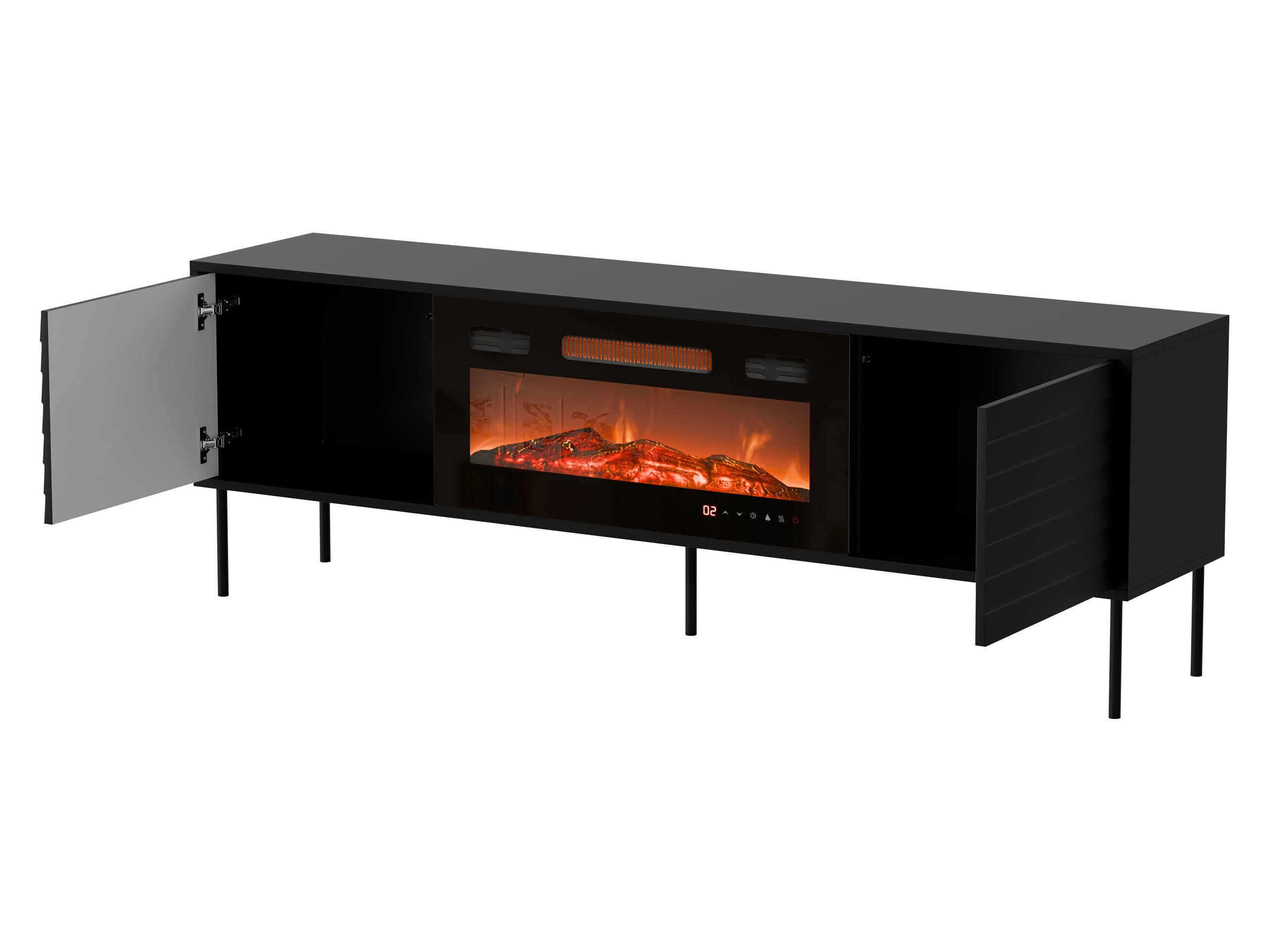 Comodă TV Flosoru 108 (Nuc + Negru)