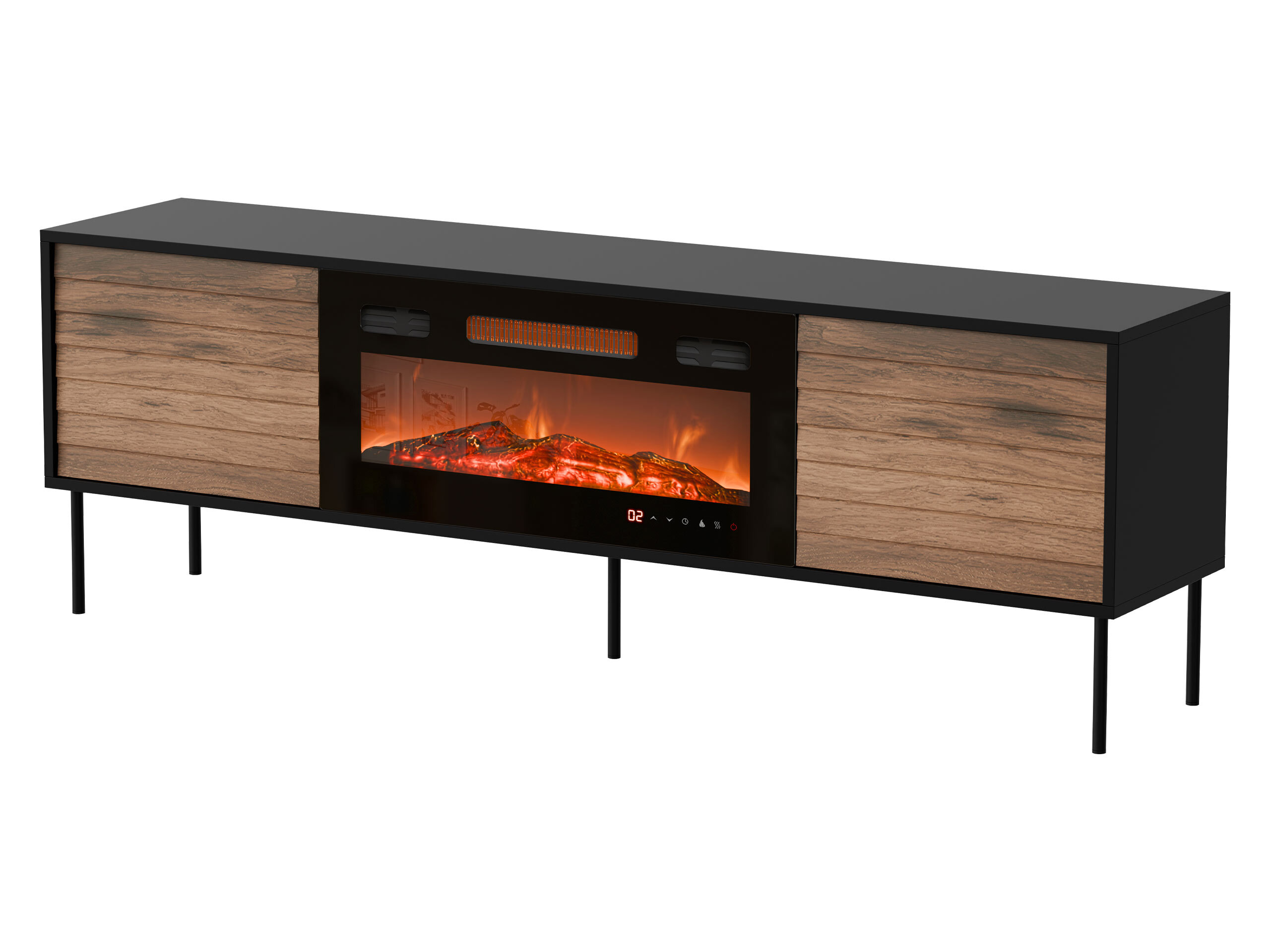 Comodă TV Flosoru 108 (Nuc + Negru)