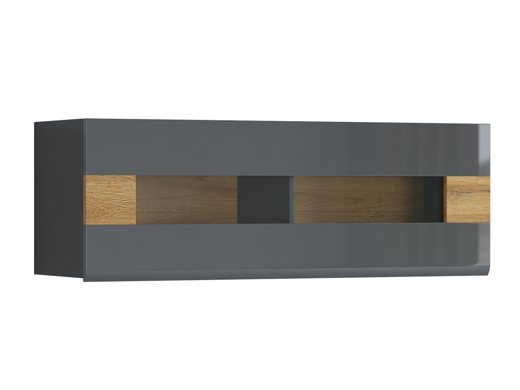 Dulap de perete Torsone 116 (Antracit + Gloss antracit + Stejar Grandson)