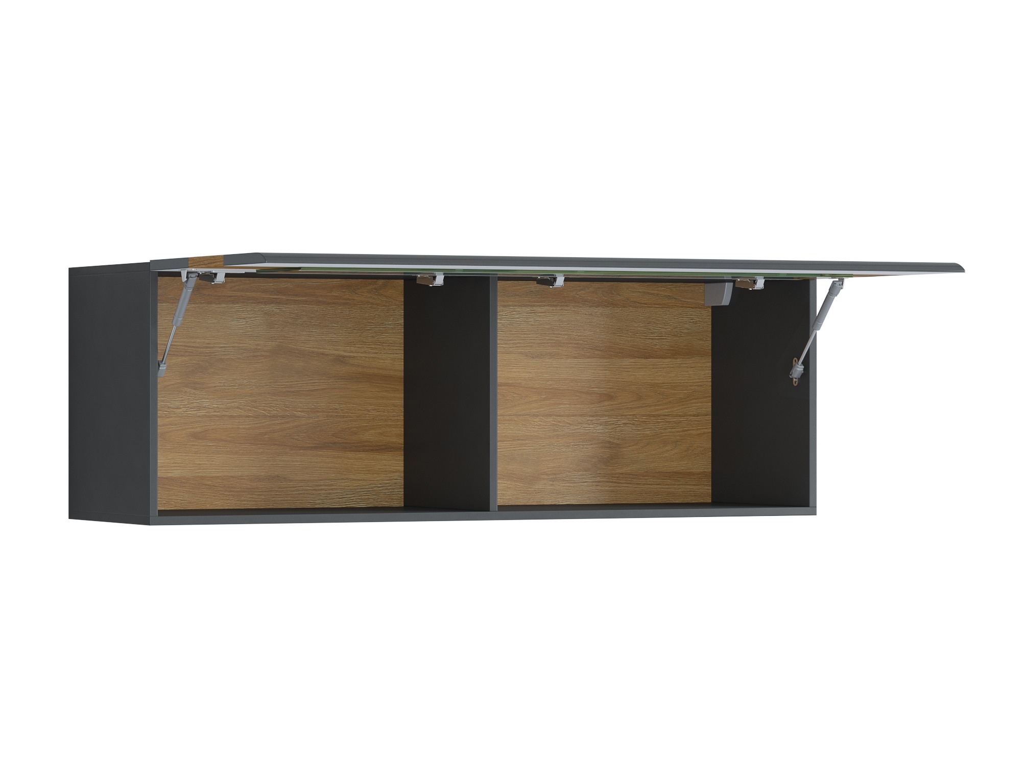 Dulap de perete Torsone 116 (Antracit + Gloss antracit + Stejar Grandson)
