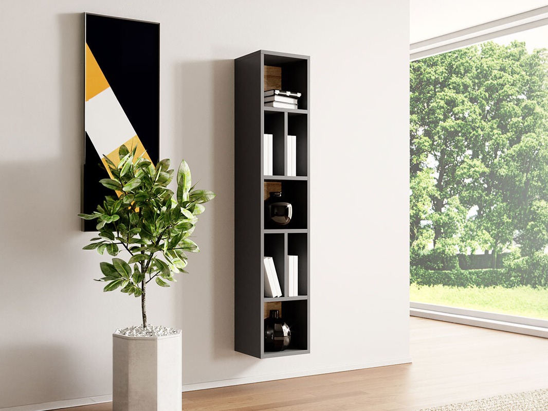 Raft de perete Torsone 106 (Antracit + Gloss antracit + Stejar Grandson)
