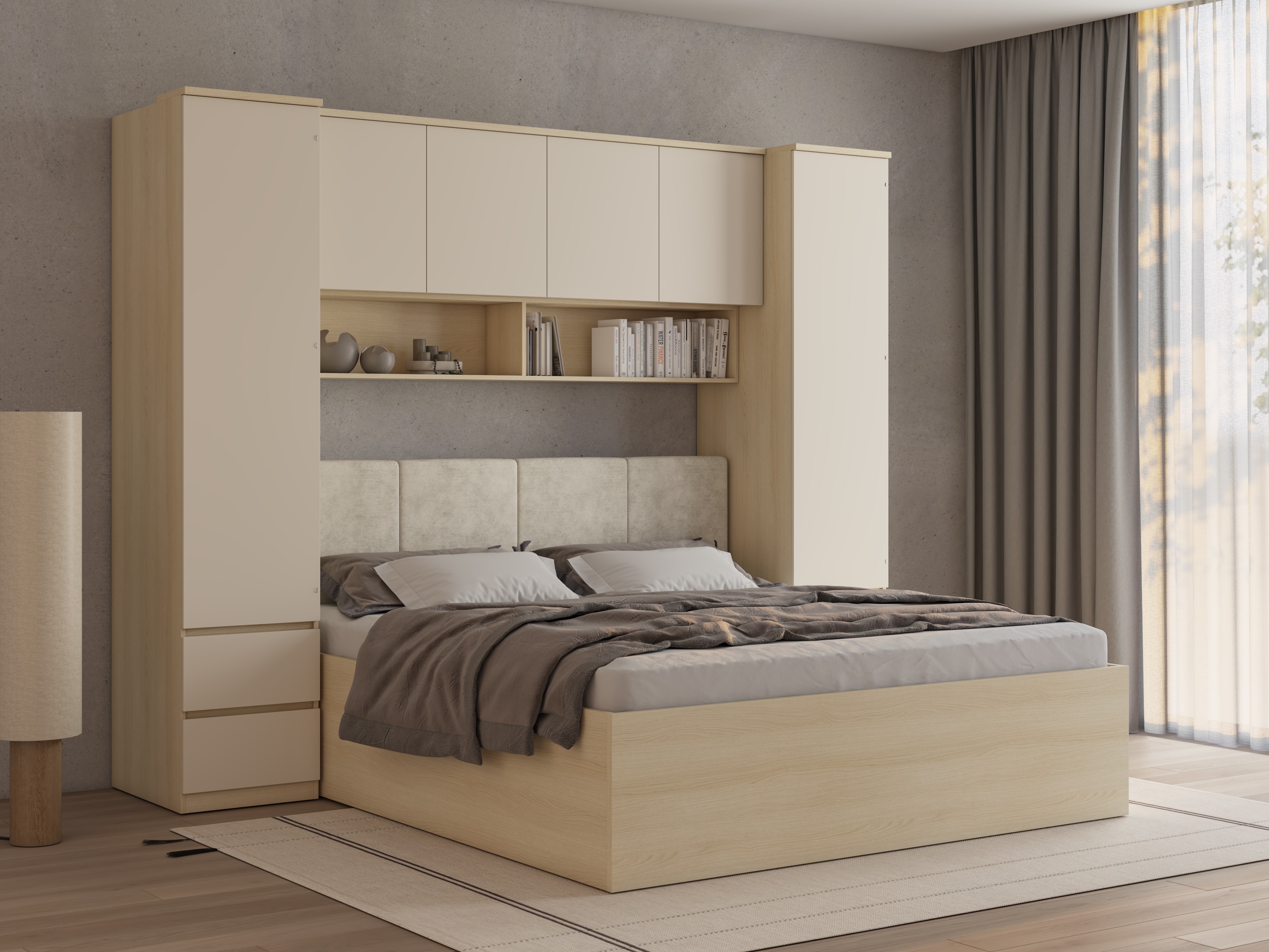 Set dormitor Nolcala 125 (Stejar + Bej)