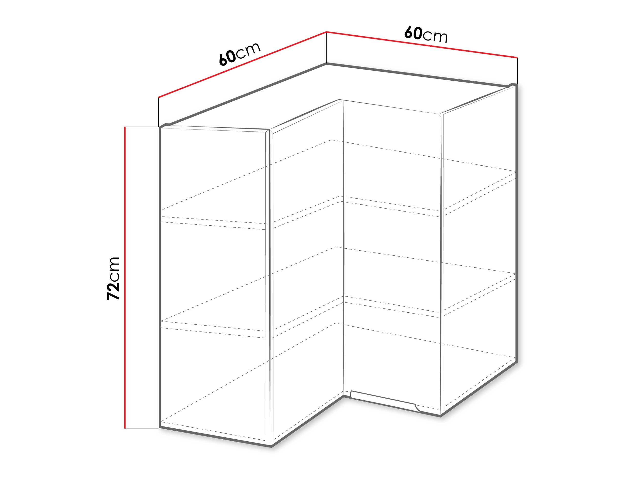 Dulap modular de colț pentru perete Sole 143