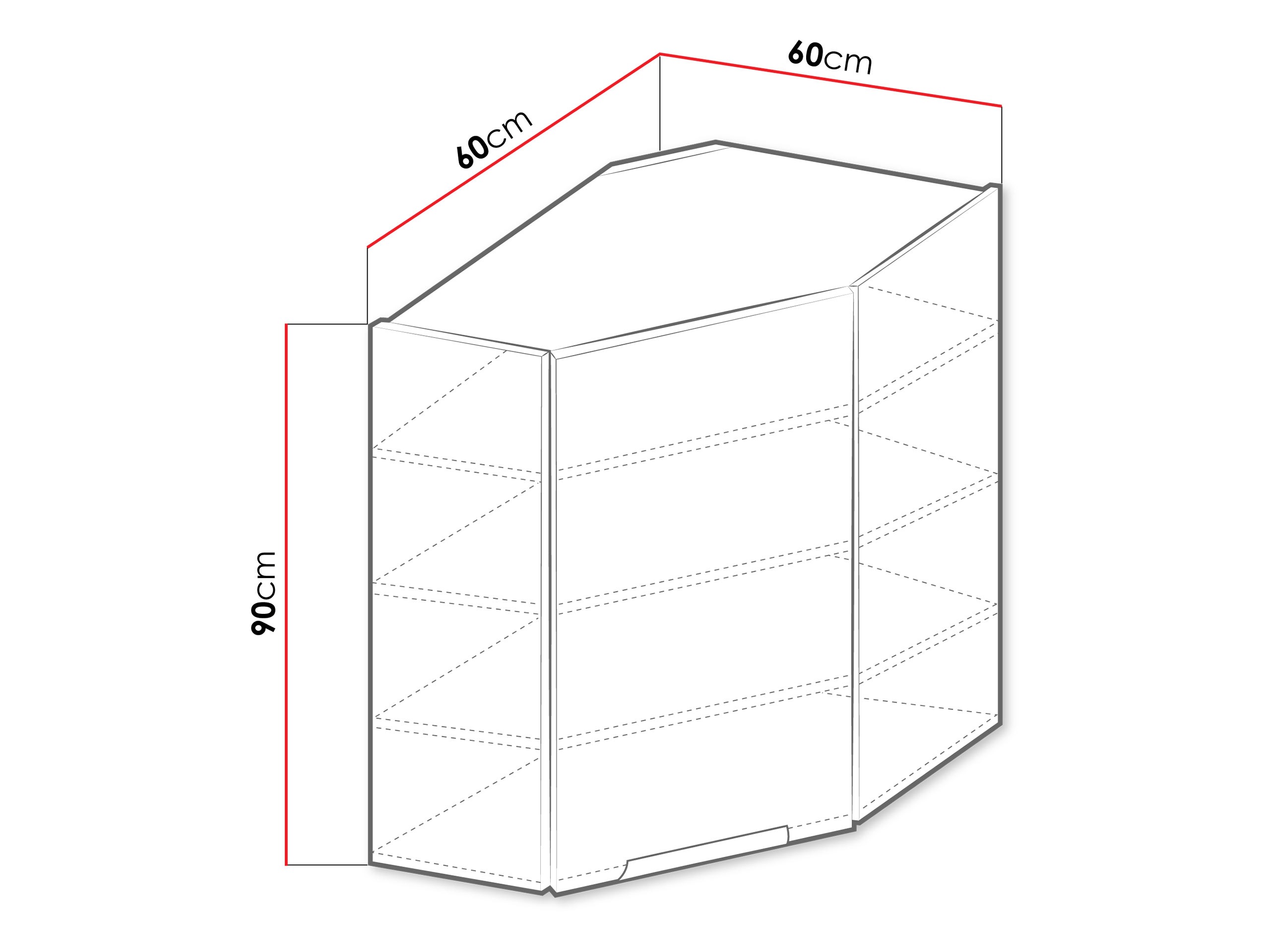 Dulap modular de colț pentru perete Sole 144
