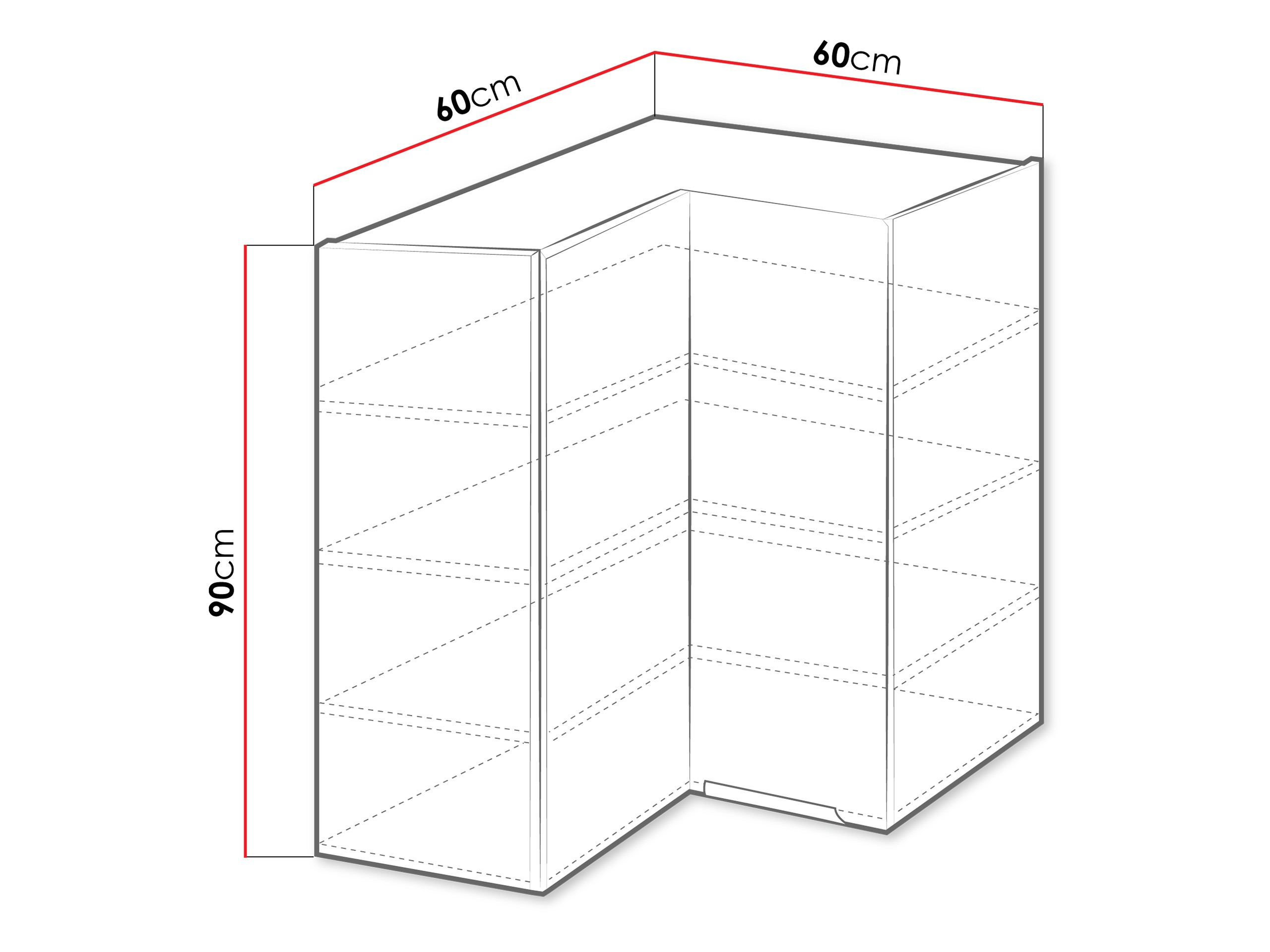 Dulap modular de colț pentru perete Sole 145