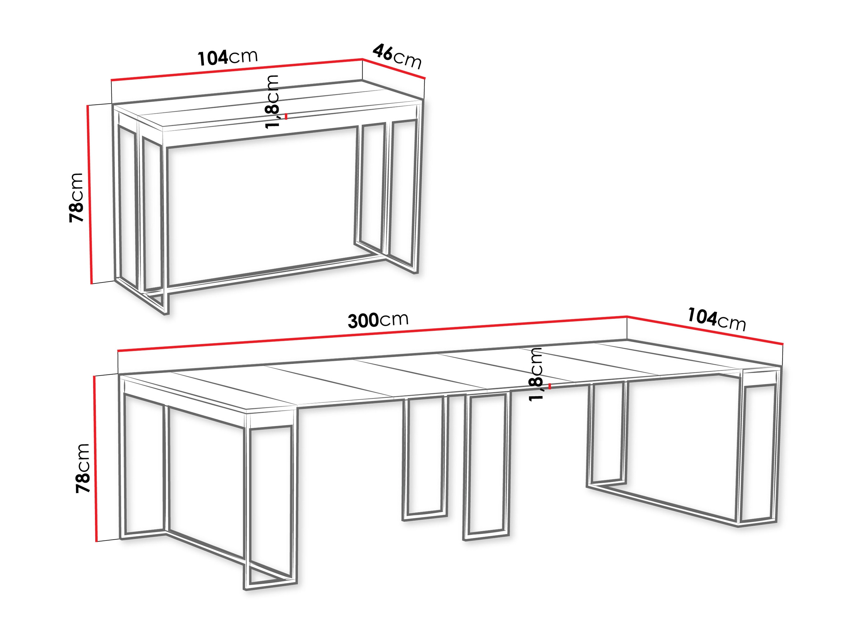 Masă pliantă Oswego 180 (Negru + Craft stejar)