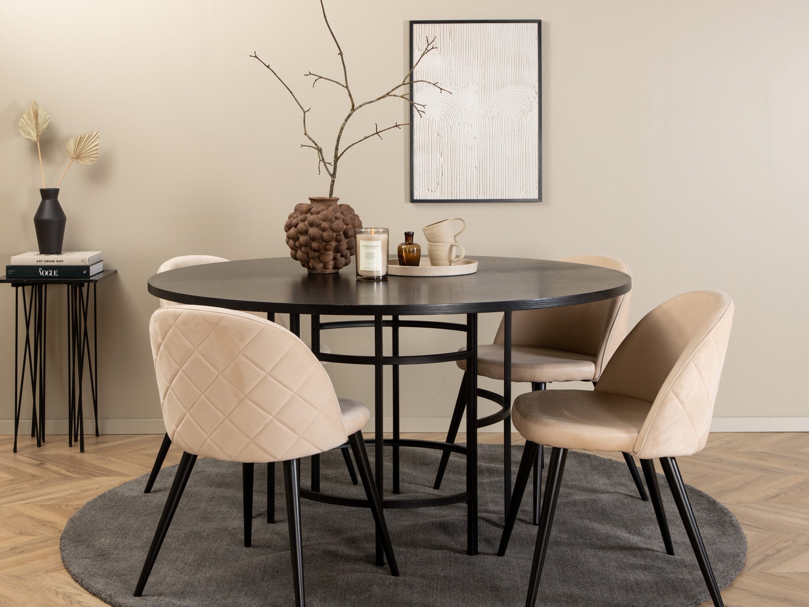 Set de mese Dallas 2386 (Negru + Crem)