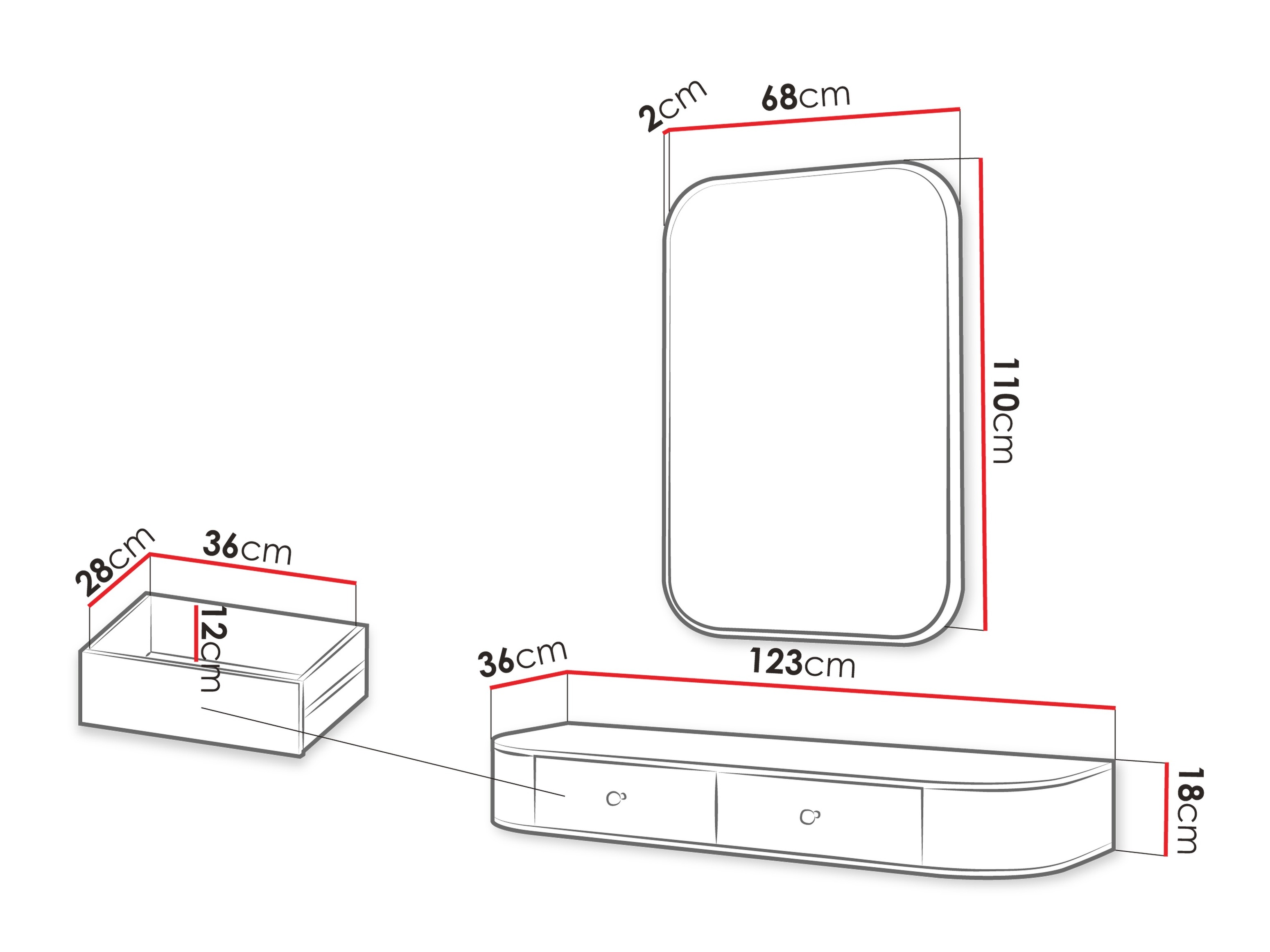 Măsuță de machiaj Comfivo Mirsoni 107