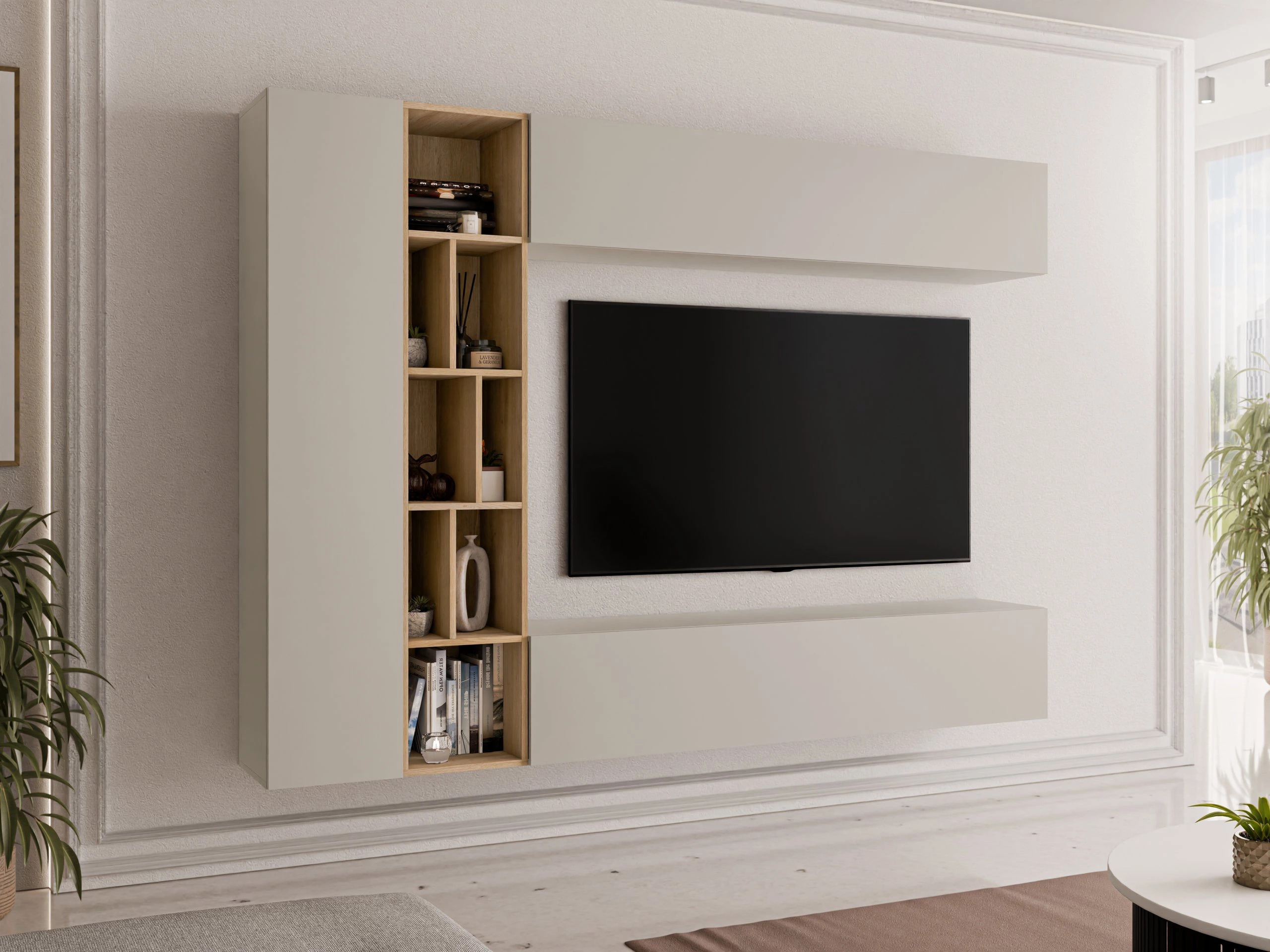 Set de living Comfivo Natura (Cașmir + Stejar artizan)