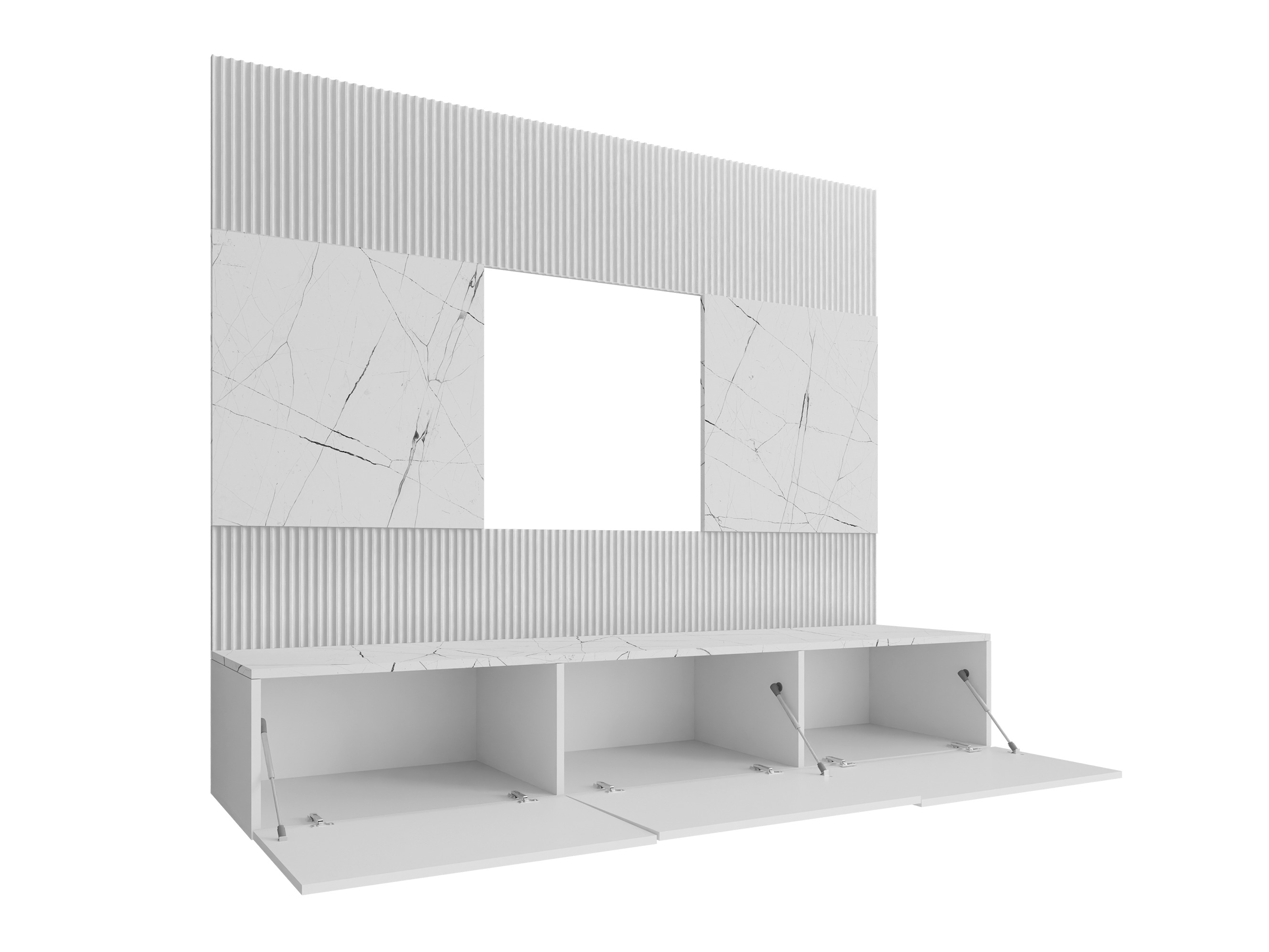 Set de living Comfivo Salix II (Negru + Marmură neagră)