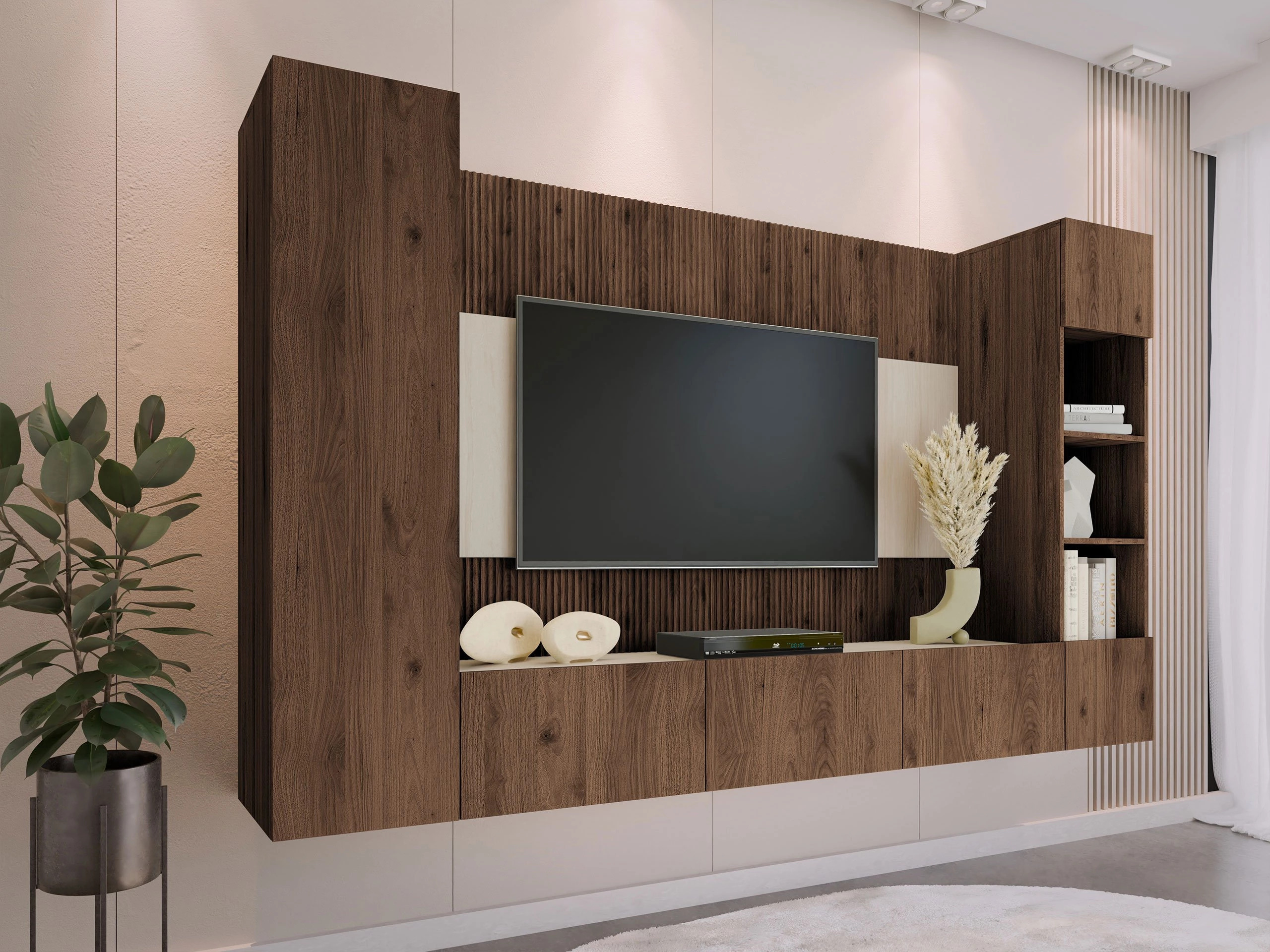 Set de living Comfivo Salix IV (Nuc + Deschis Travertine)