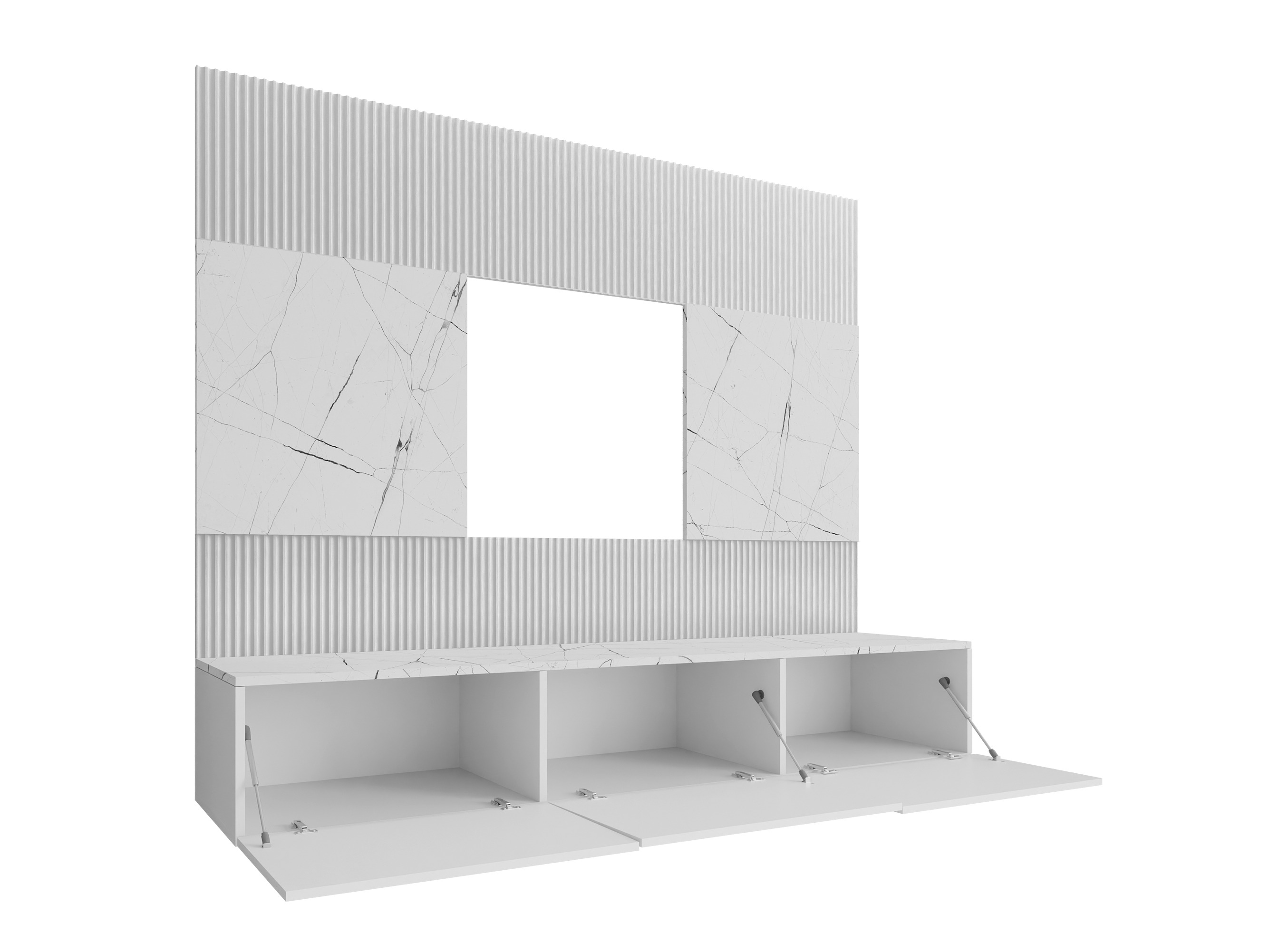 Set de living Comfivo Salix (Negru + Marmură neagră)