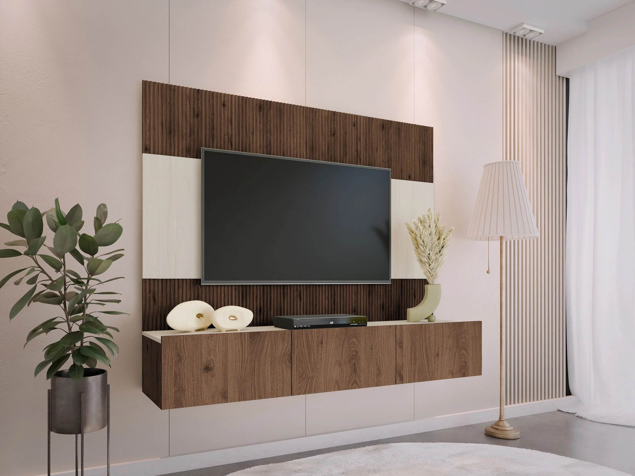 Set de living Comfivo Salix (Nuc + Deschis Travertine)