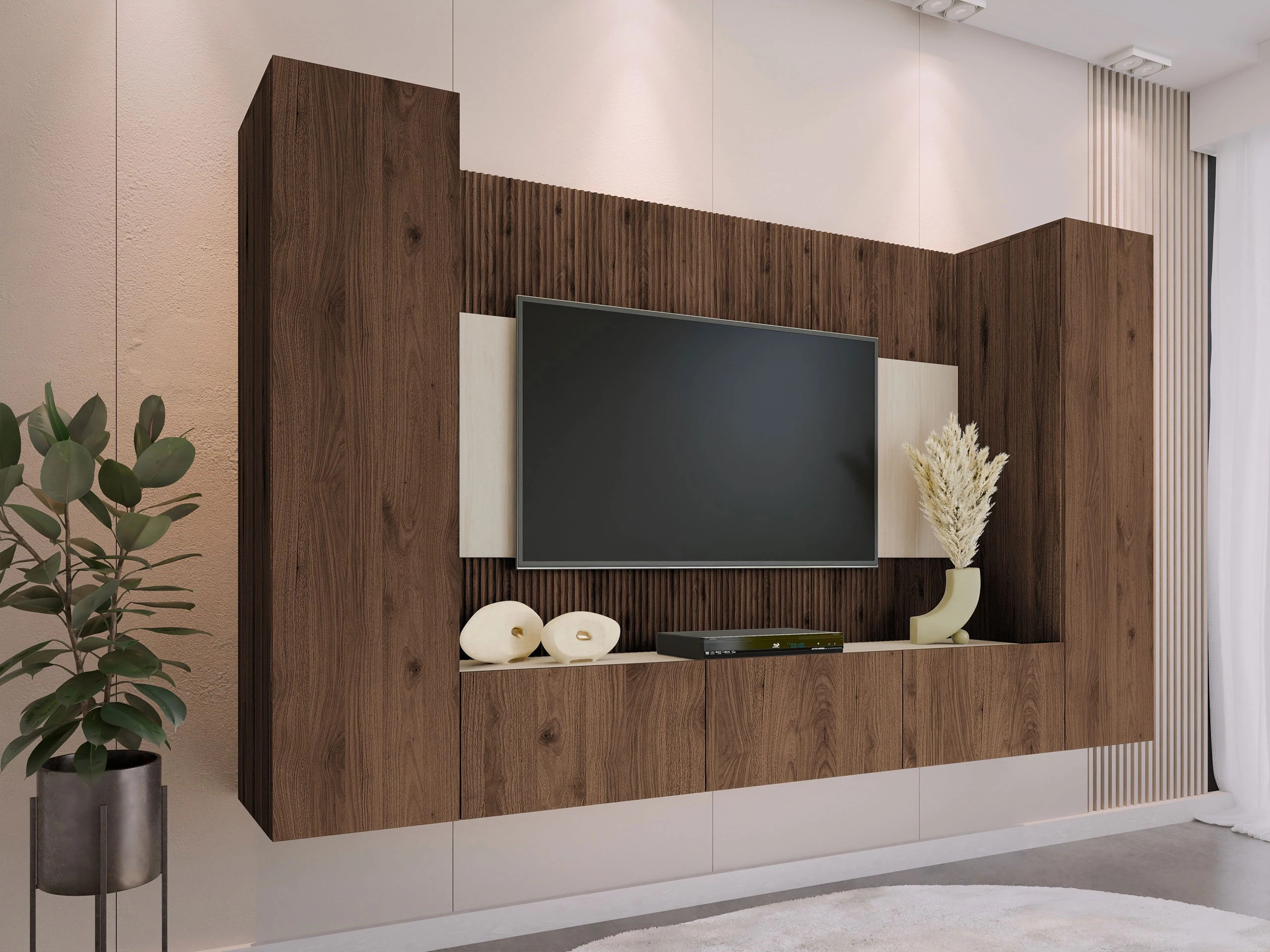Set de living Comfivo Salix V (Nuc + Deschis Travertine)