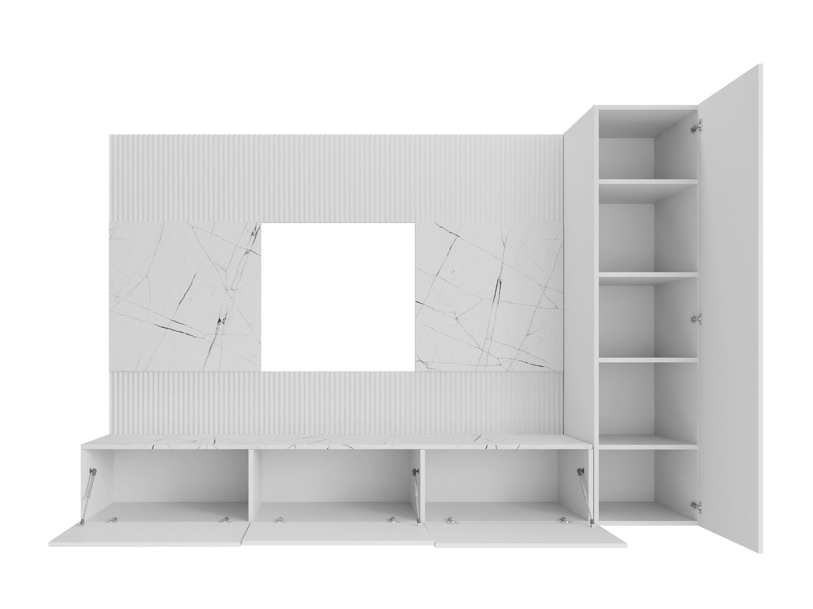 Set de living Comfivo Salix VI (Alb + Marmură albă)