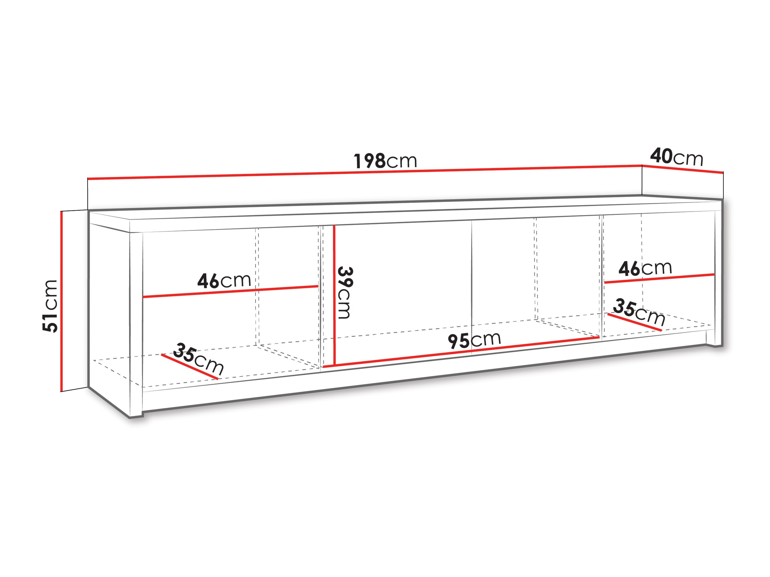 Comodă TV Providence 201 (Alb)